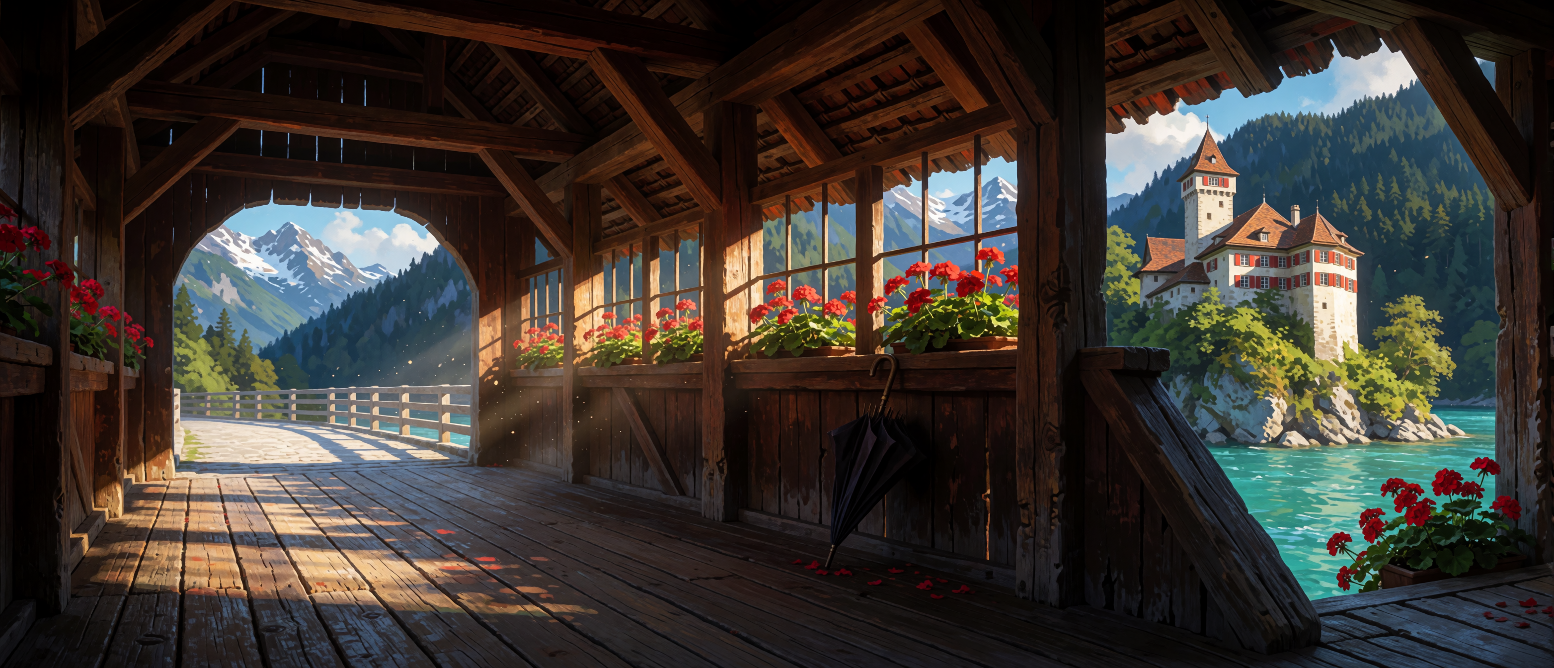 castle-belonging-covered-bridge-swiss-river-castle-ultrawide