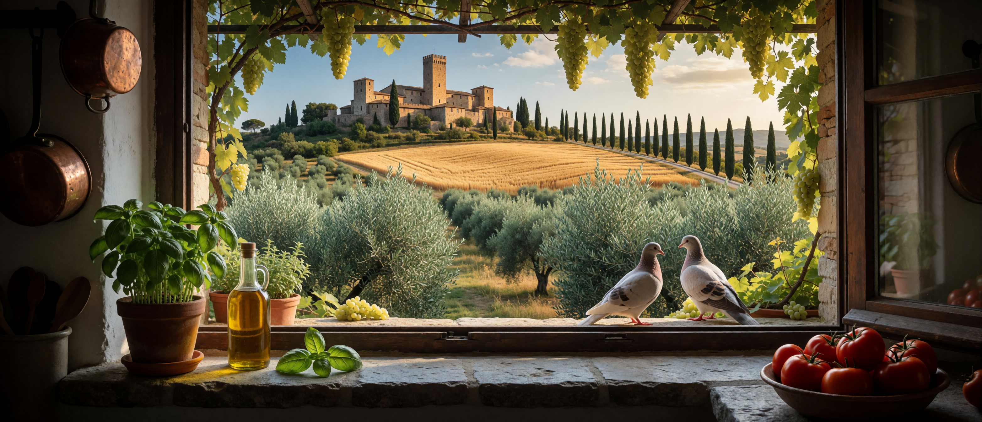 castle-belonging-farmhouse-kitchen-tuscany-olive-grove-ultrawide