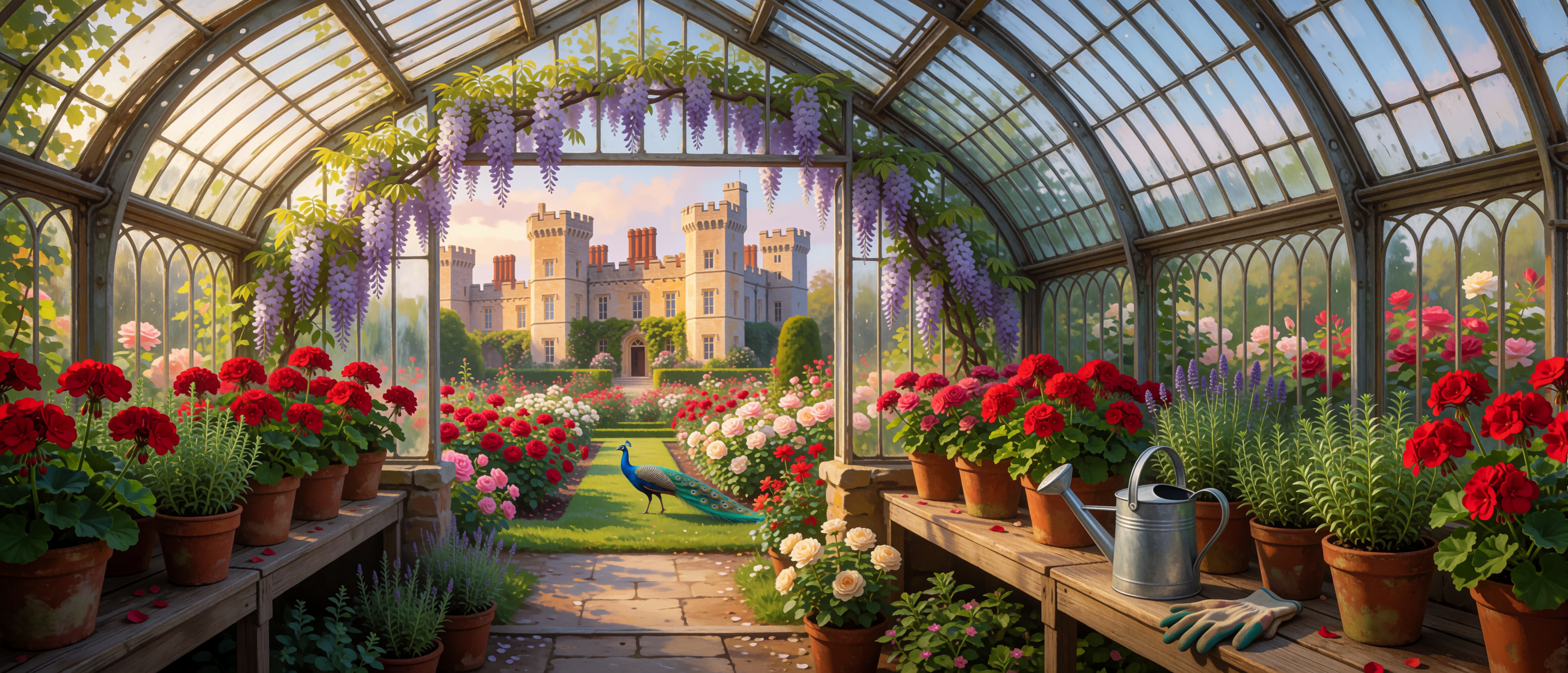 castle-belonging-greenhouse-english-estate-rose-garden-ultrawide