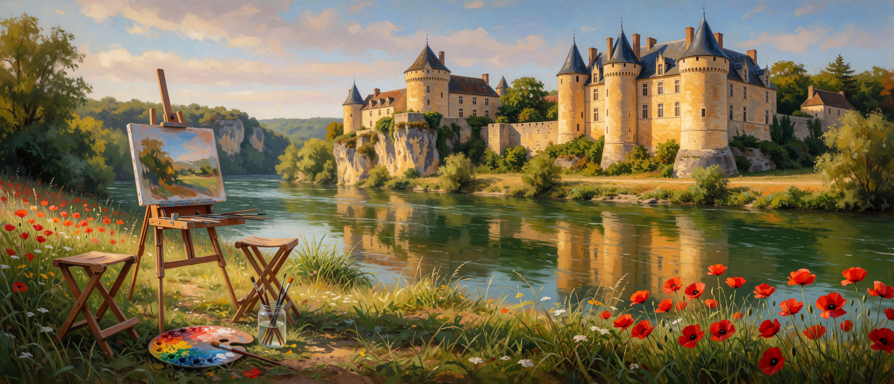 castle-belonging-painters-easel-dordogne-river-chateau-ultrawide
