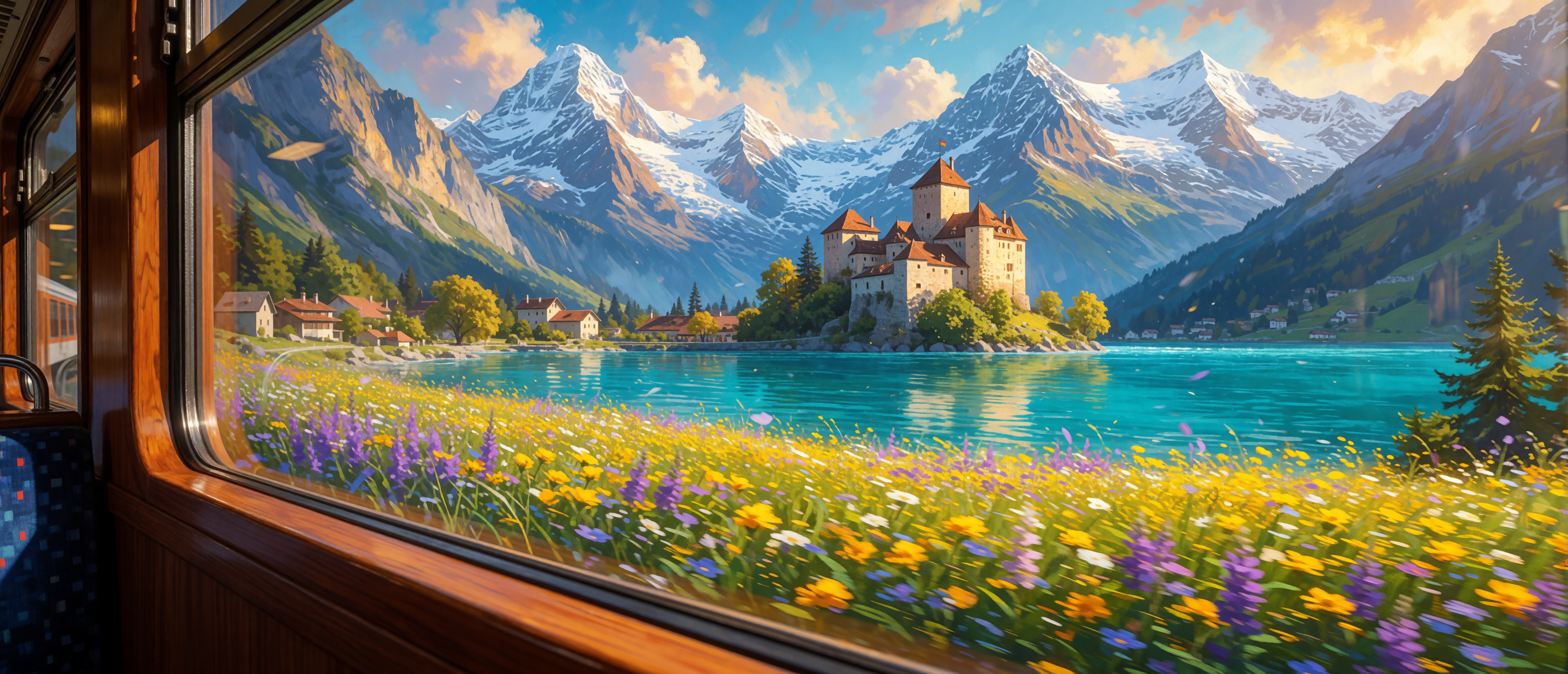 castle-belonging-train-window-swiss-alps-lake-ultrawide