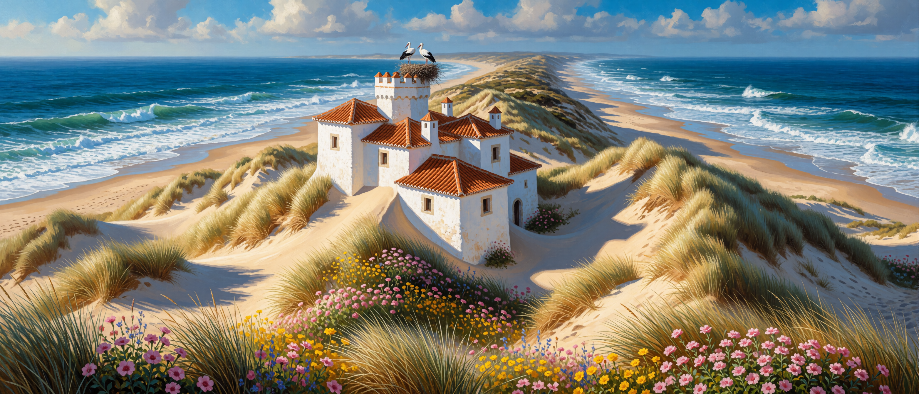 castle-portuguese-coastal-dunes-atlantic-ultrawide