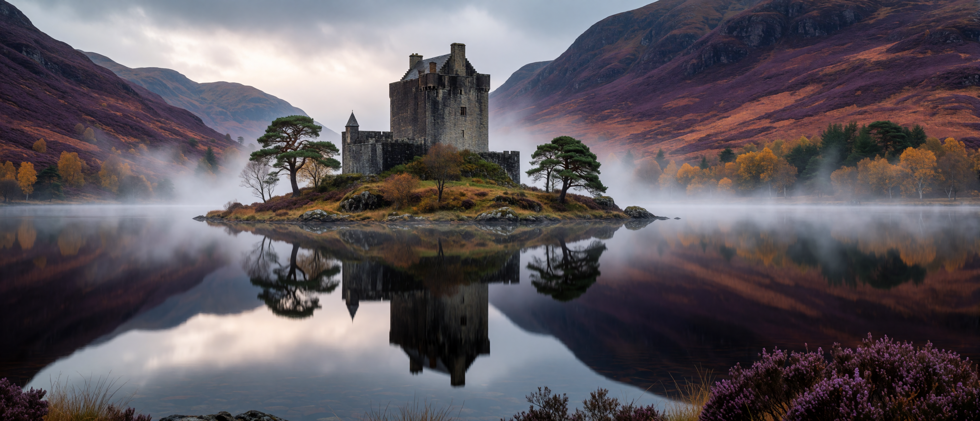 castle-scottish-loch-island-reflection-ultrawide