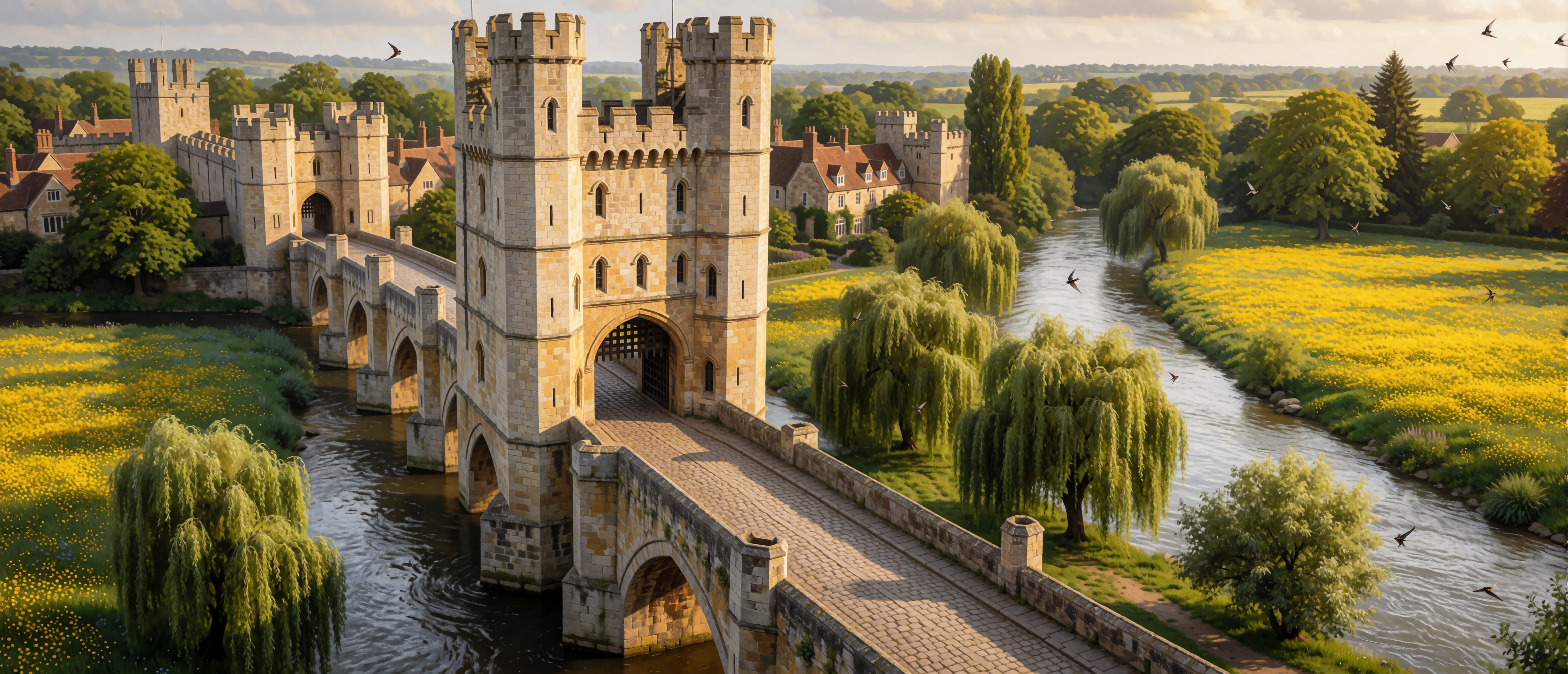 fortified-bridge-castle-gatehouse-english-medieval-ultrawide