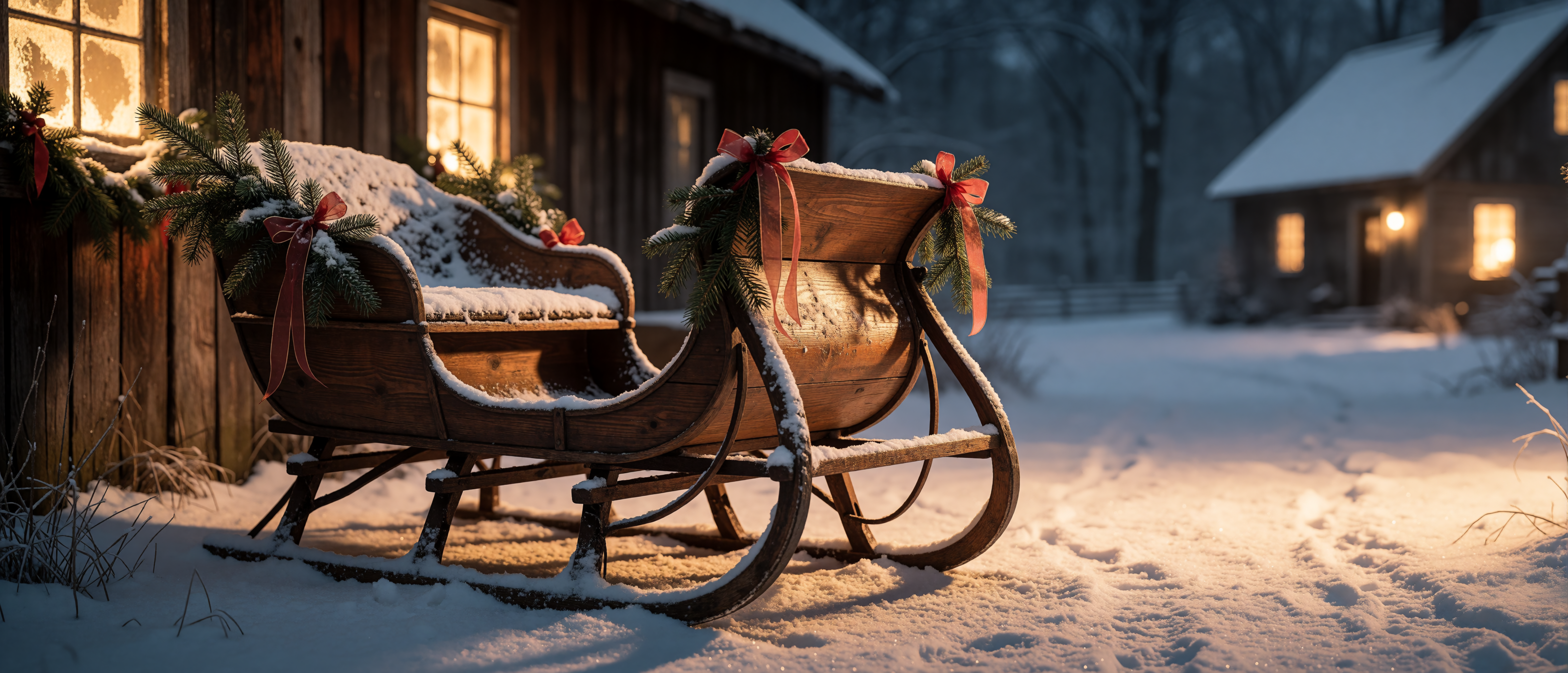christmas-misc-sleigh-barn-snow-holiday-light-ultrawide