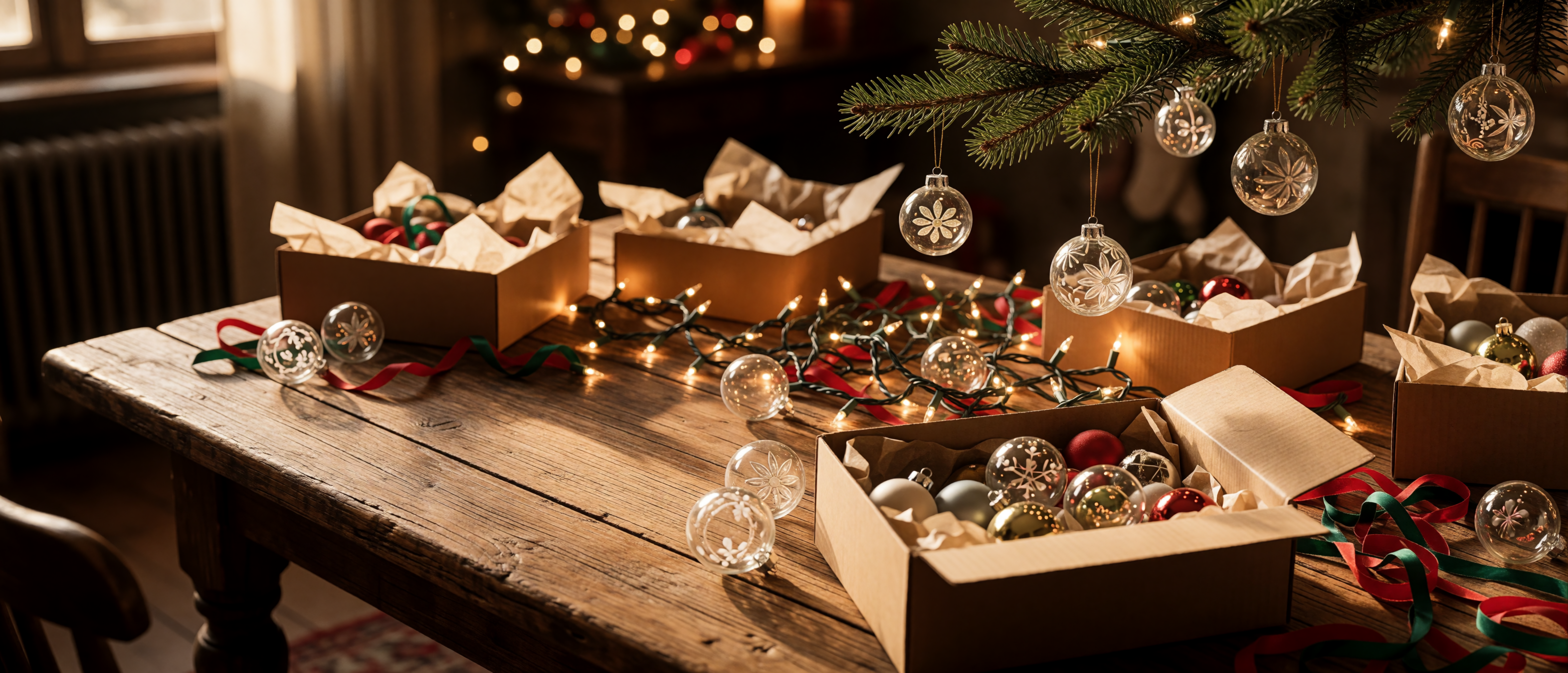 christmas-misc-unpacked-ornaments-decorating-table-ultrawide