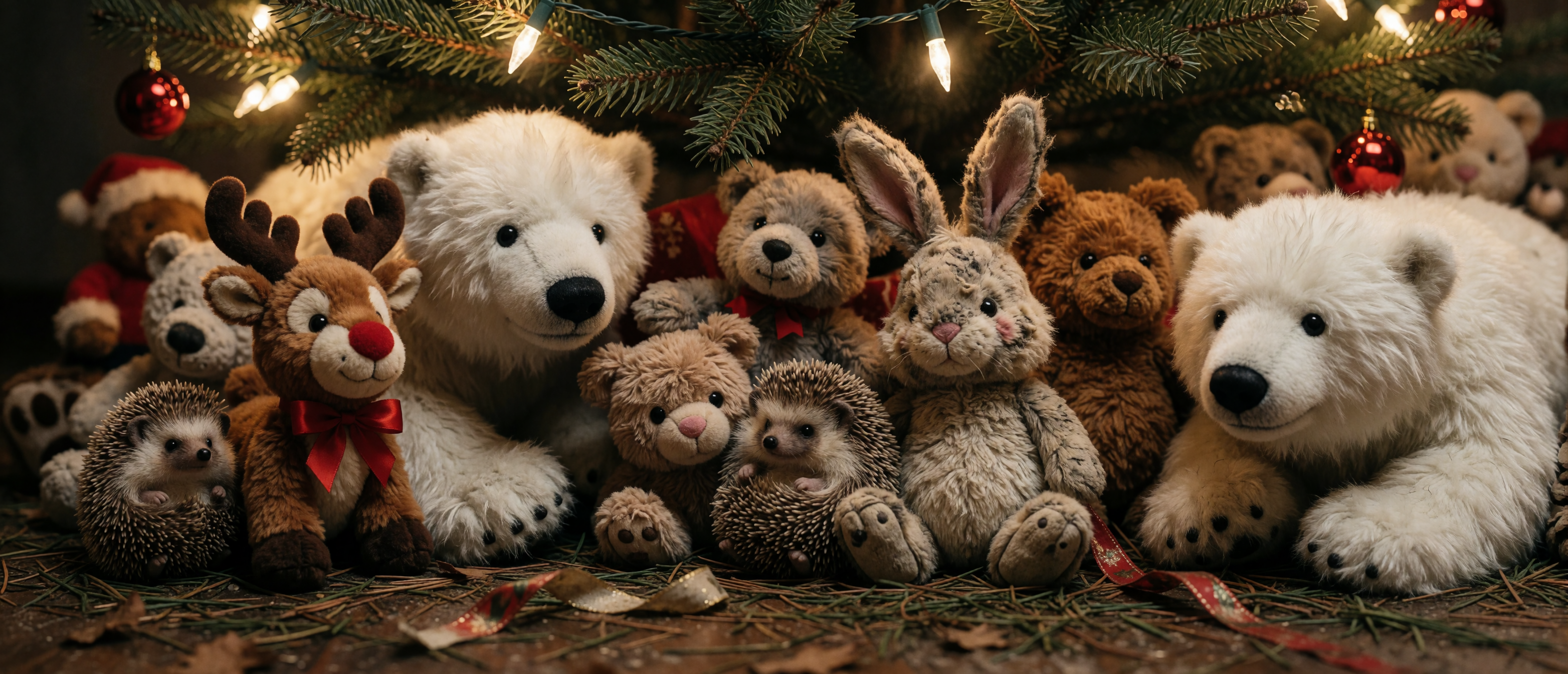 plush-toy-pile-christmas-tree-base-warm-ultrawide