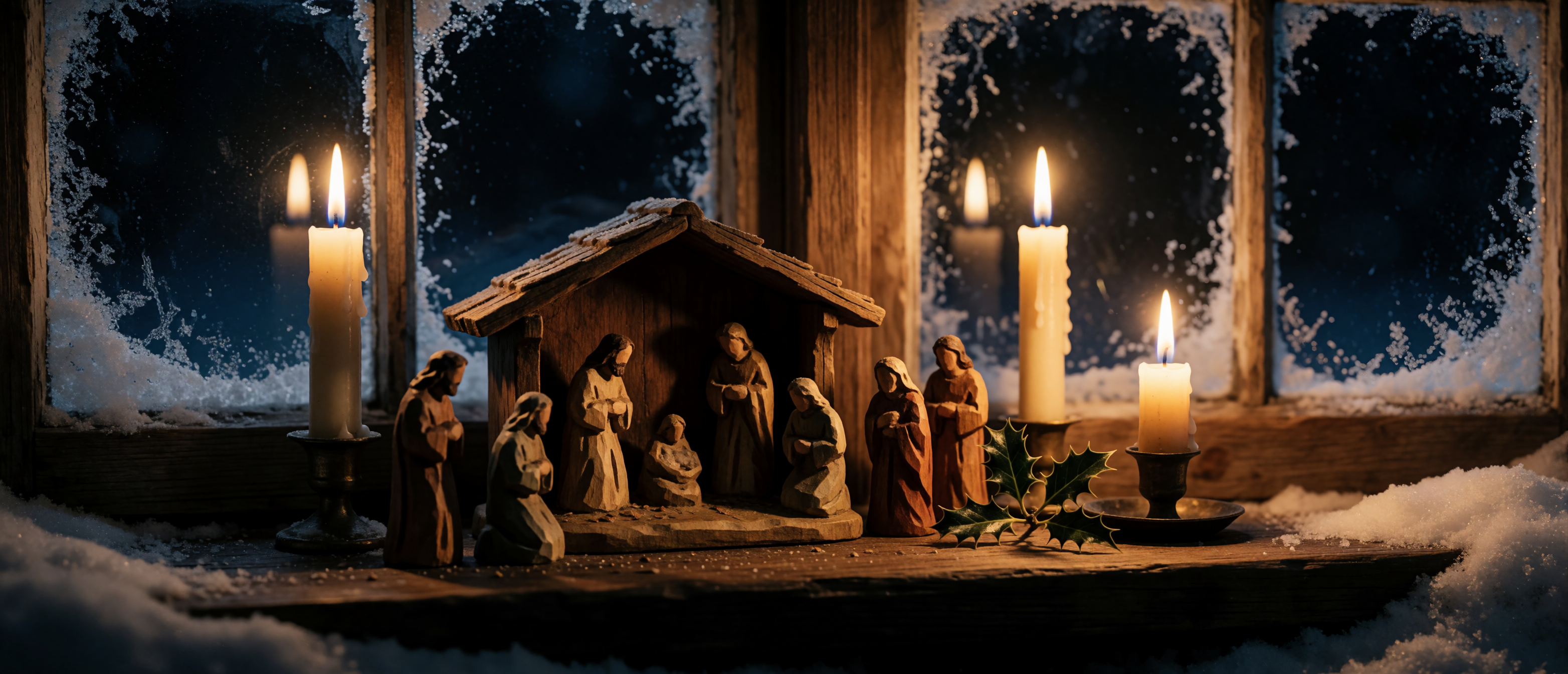 christmas-cottage-windowsill-nativity-candles-frost-warm-ultrawide