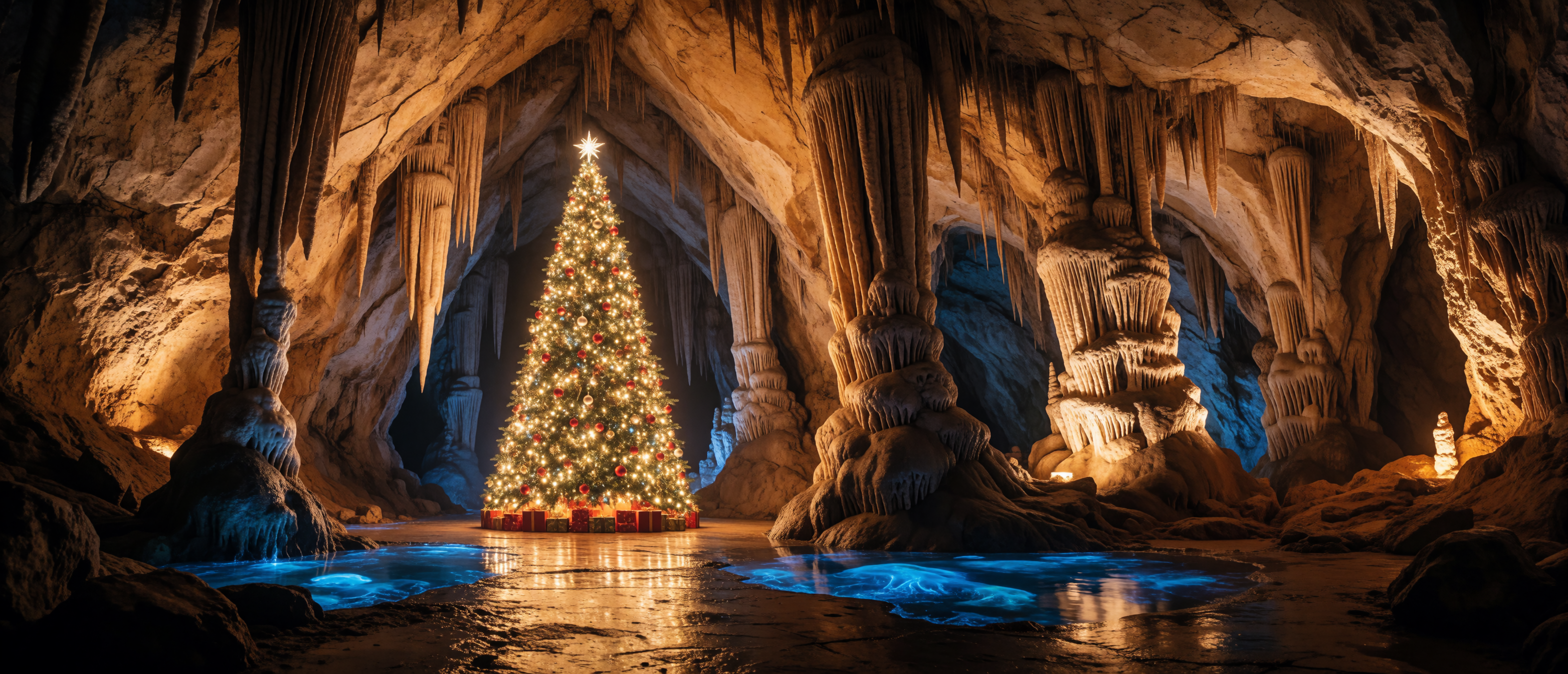 christmas-tree-cave-grotto-stalactites-bioluminescent-ultrawide