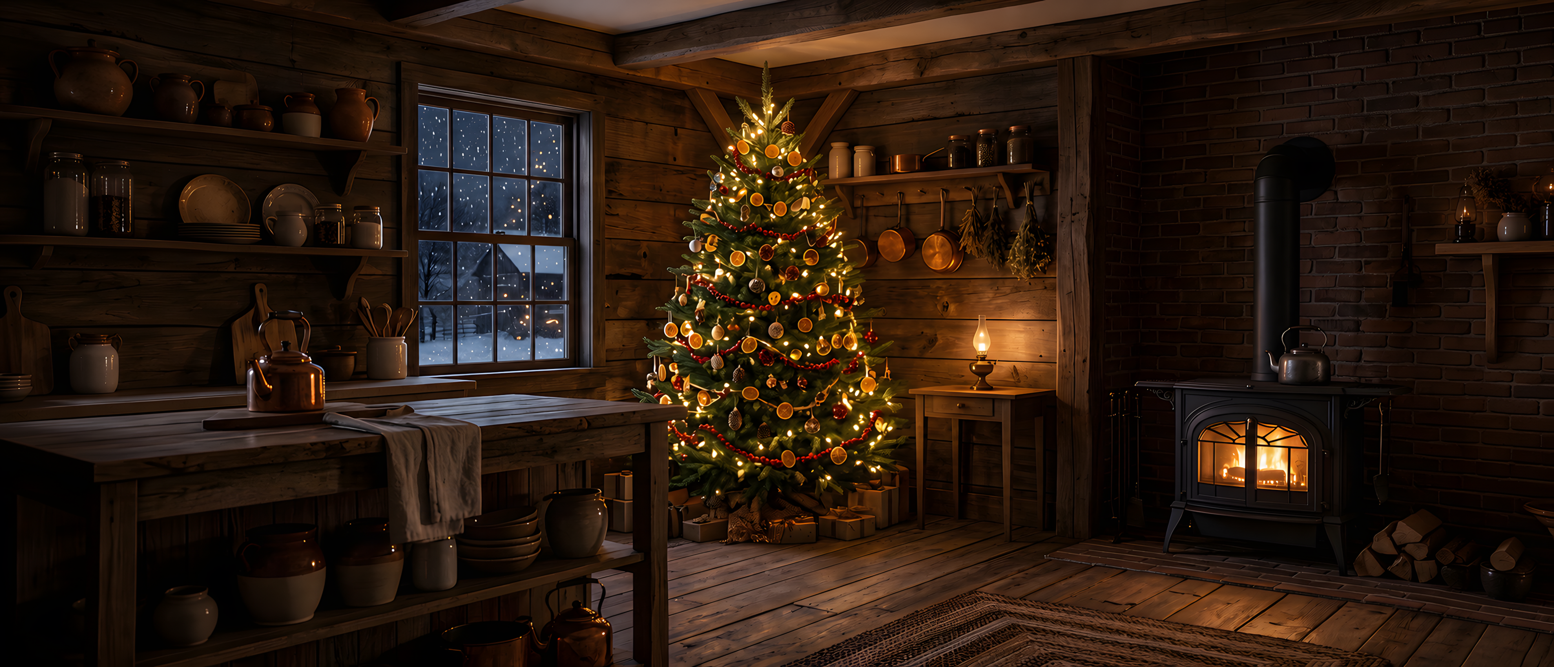 christmas-tree-farmhouse-kitchen-cranberry-garland-warm-ultrawide