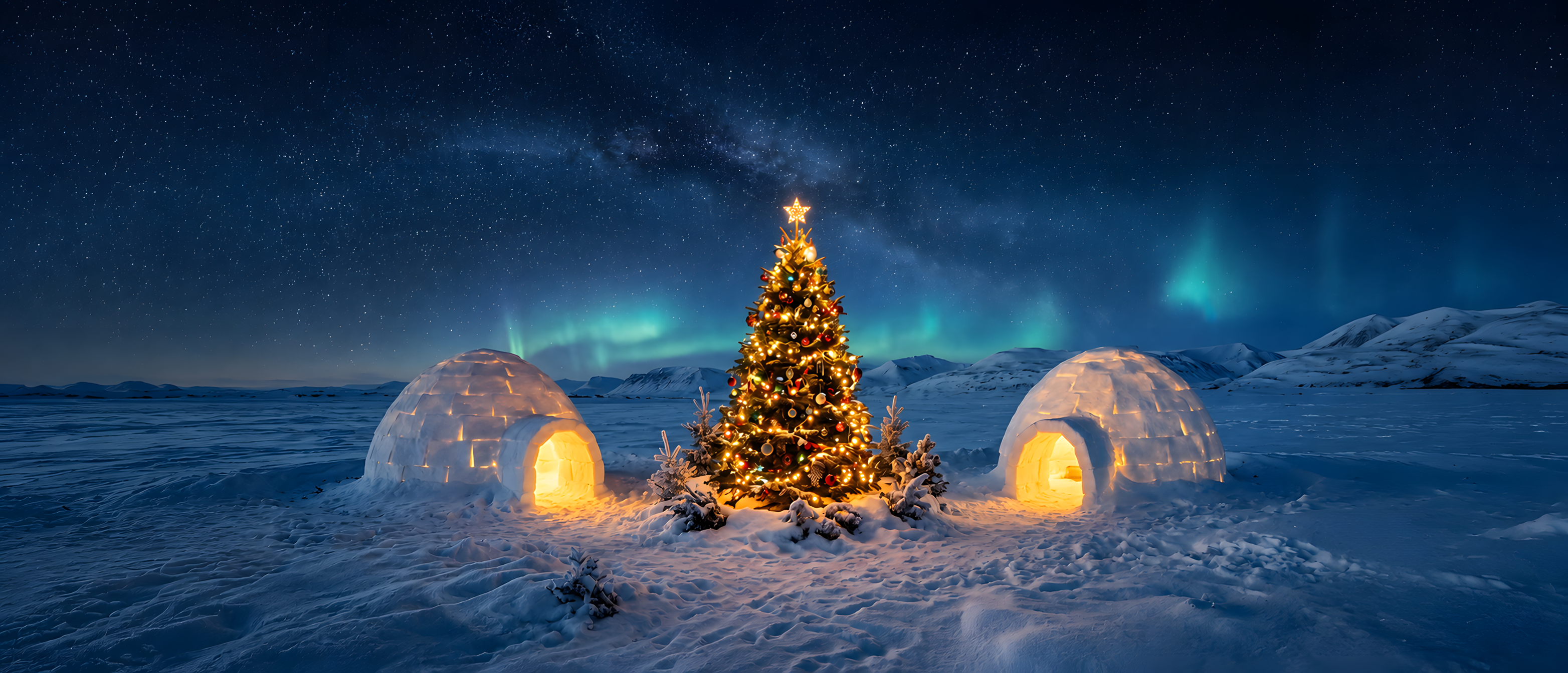 christmas-tree-igloo-arctic-night-aurora-starfield-ultrawide
