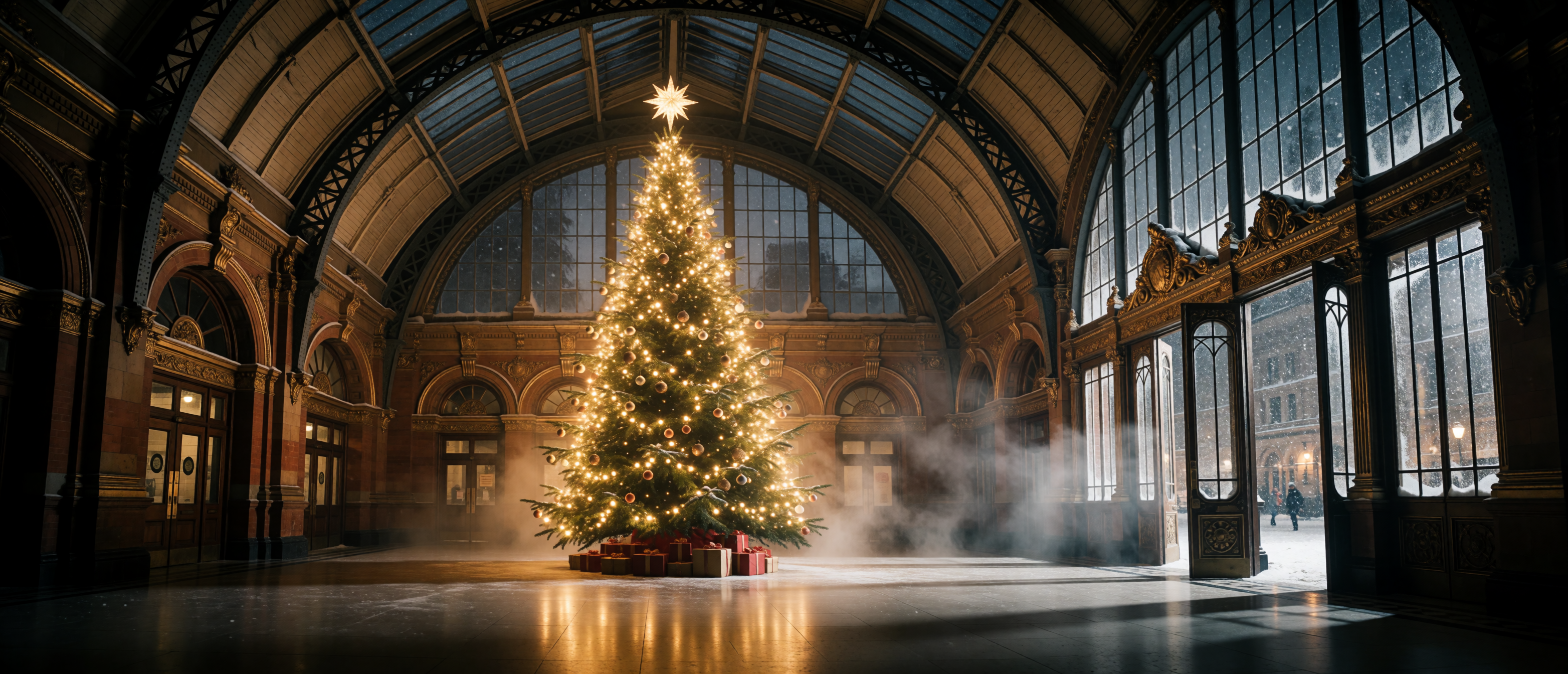 christmas-tree-victorian-train-station-vaulted-ceiling-ultrawide