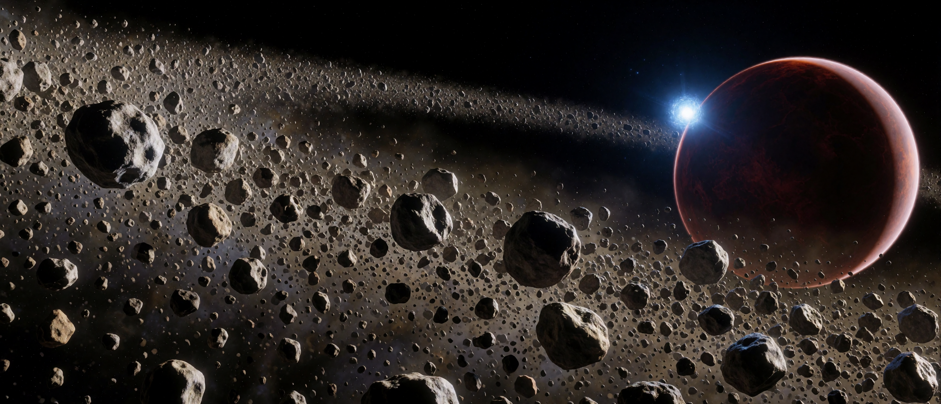 space-crimson-brown-dwarf-asteroid-belt-blue-star-backlight-ultrawide