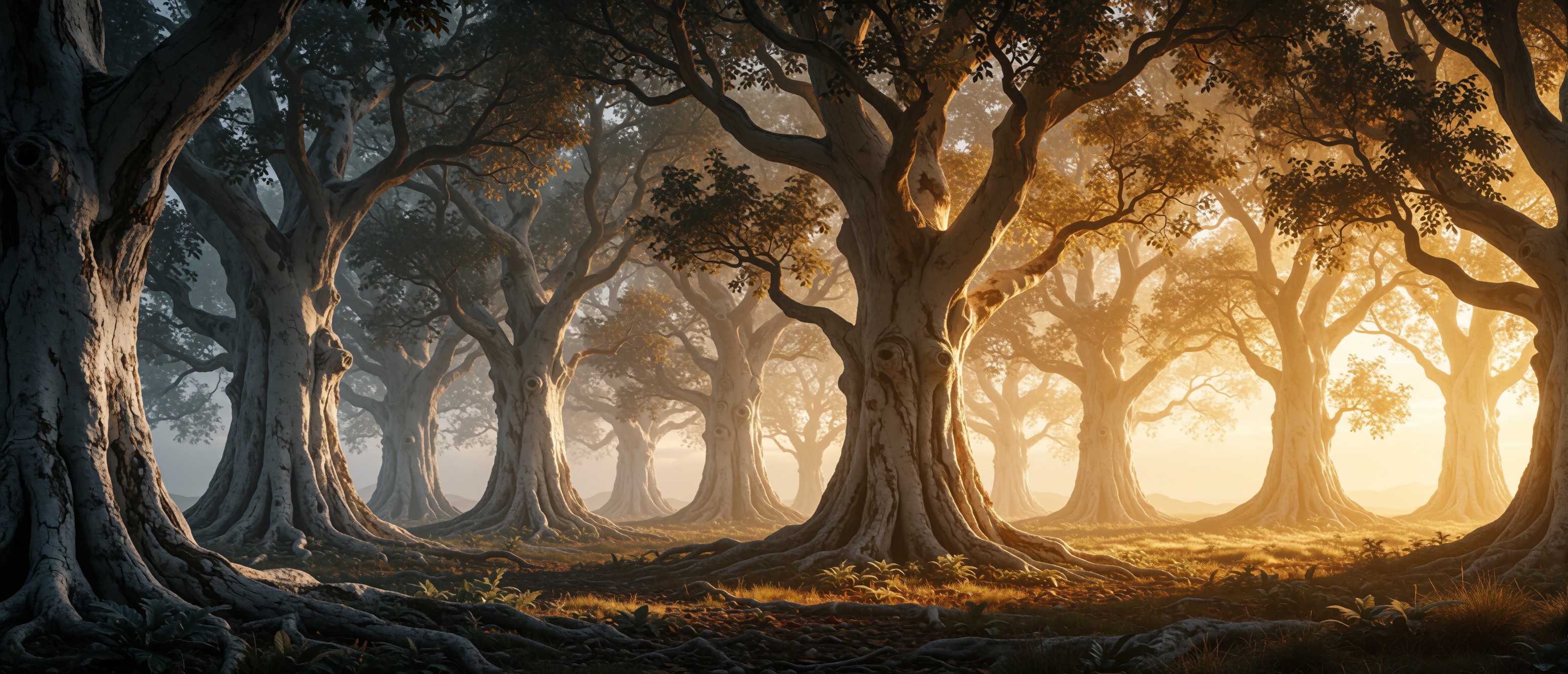 ancient-white-grove-awakening-celestial-golden-light-ultrawide