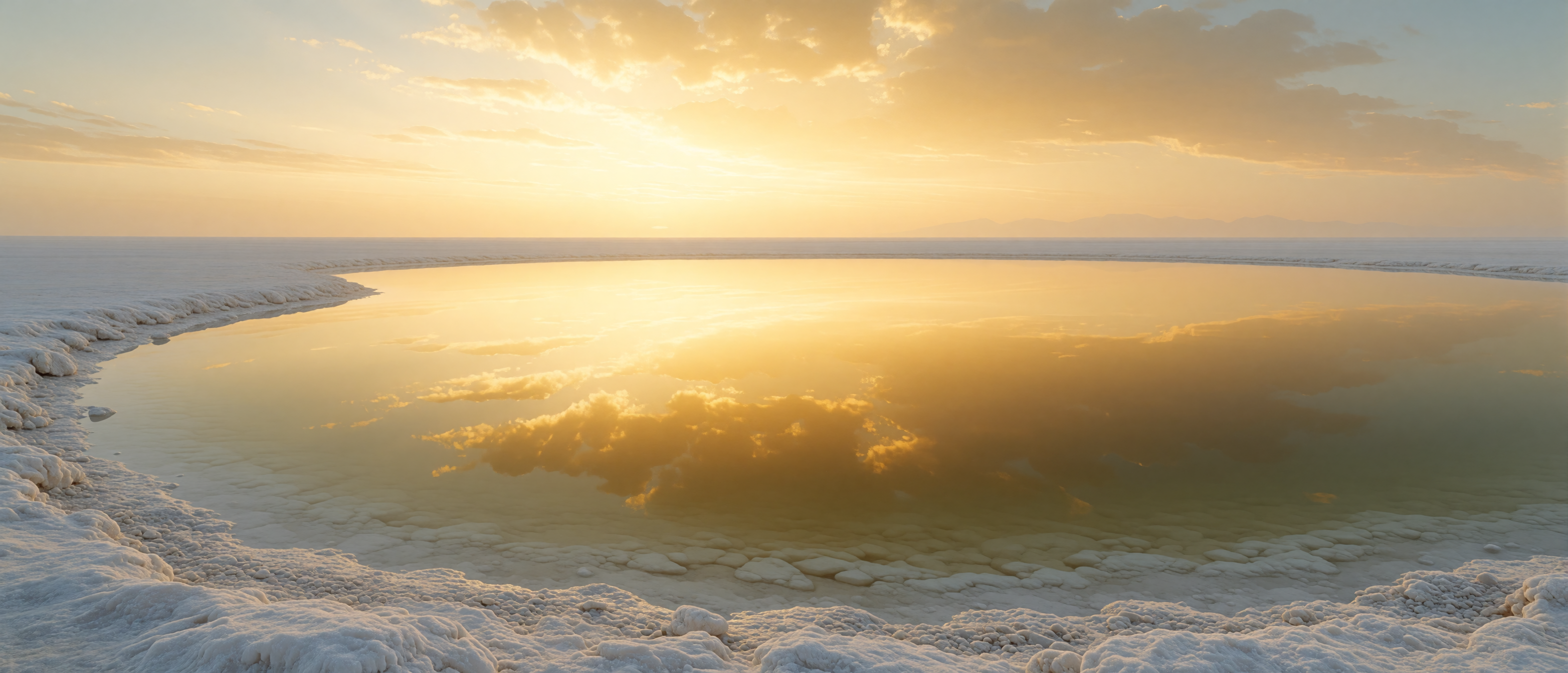 glass-lake-mirror-golden-sky-luminous-water-ultrawide