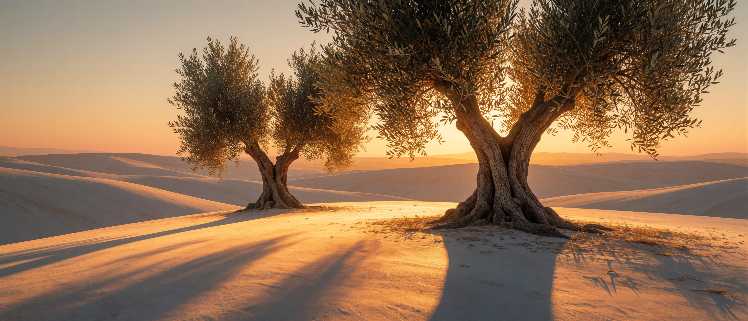 golden-hour-infinite-white-hills-ancient-olive-trees-ultrawide