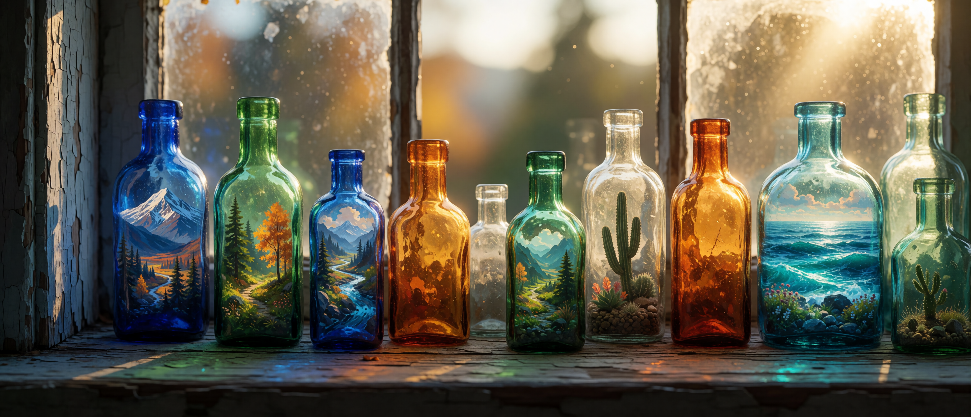surreal-bottle-garden-windowsill-landscapes-ultrawide