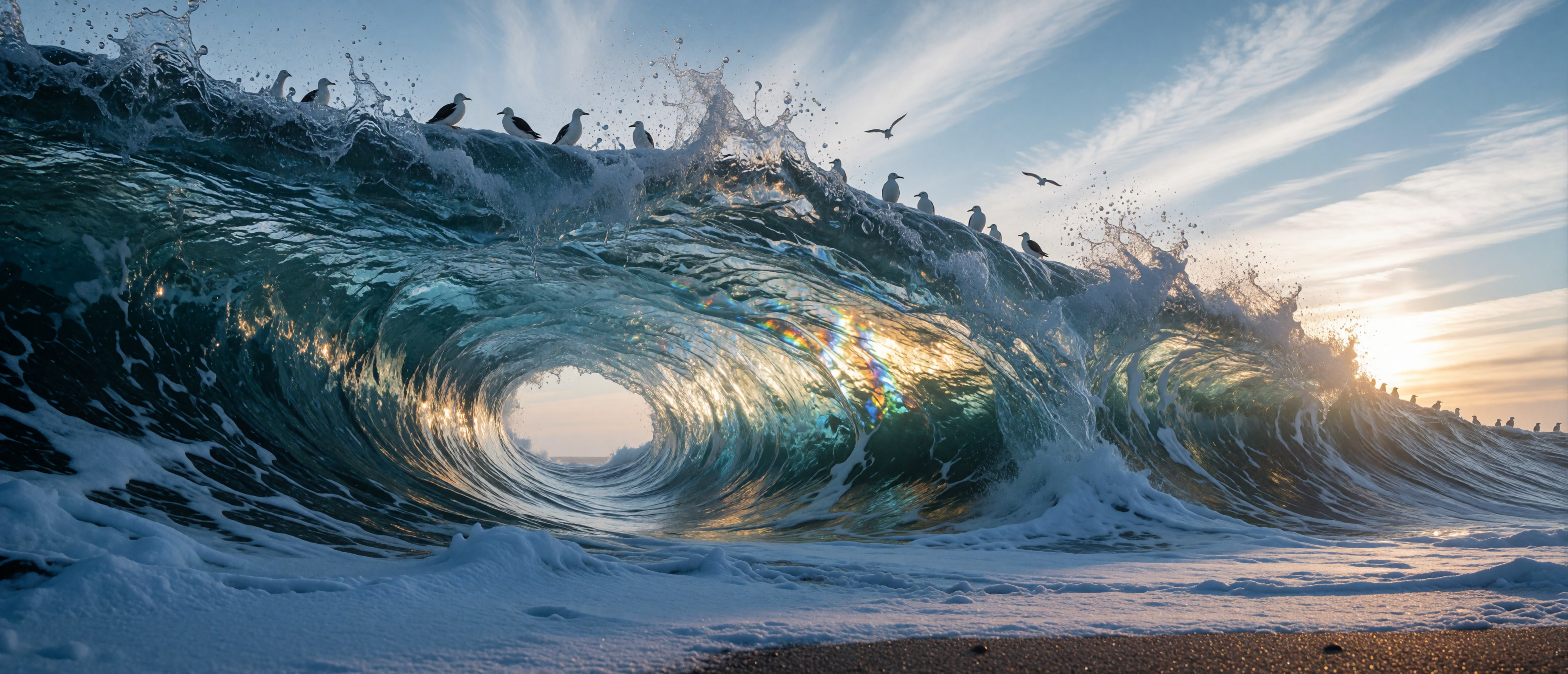 surreal-frozen-wave-ice-winter-beach-ultrawide