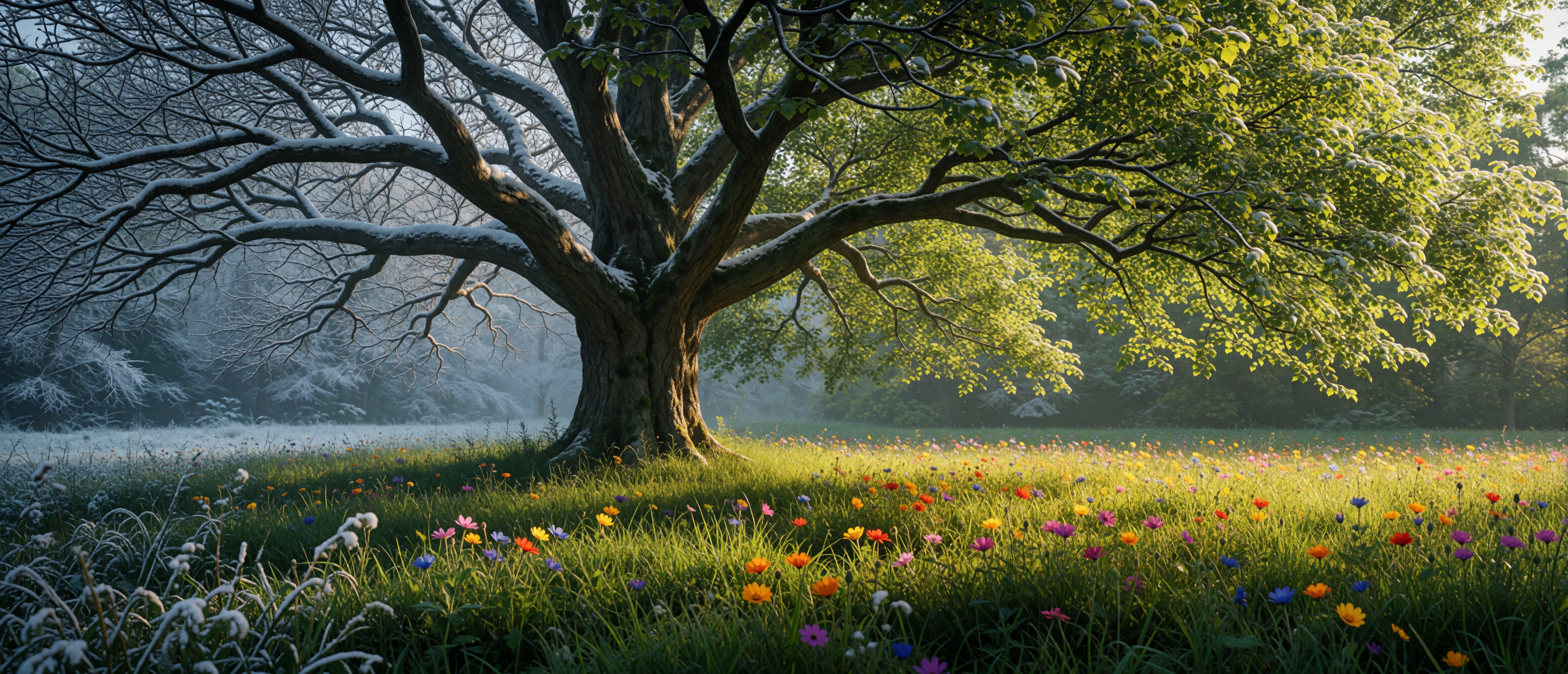 dream-opposites-attract-central-tree-winter-and-spring-ultrawide