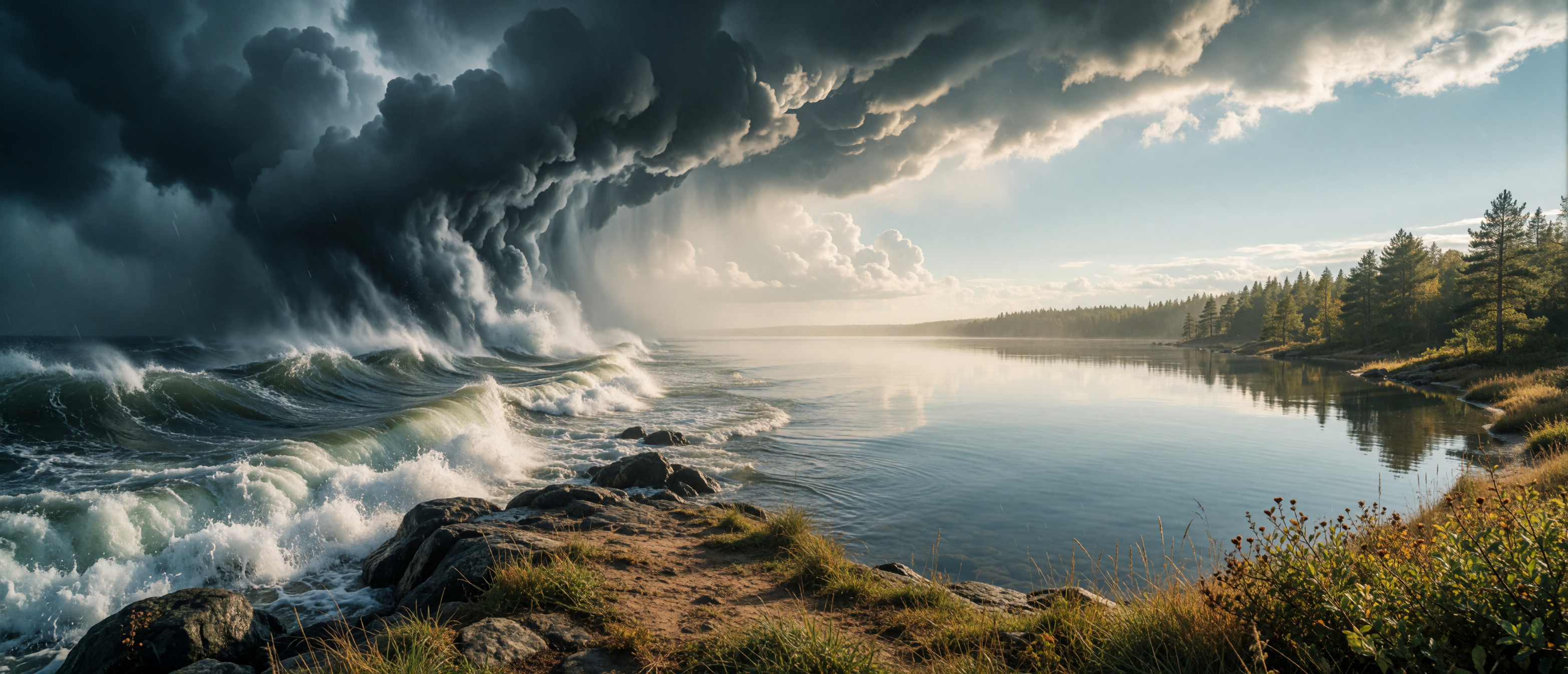 dream-opposites-attract-storm-sea-to-still-lake-ultrawide