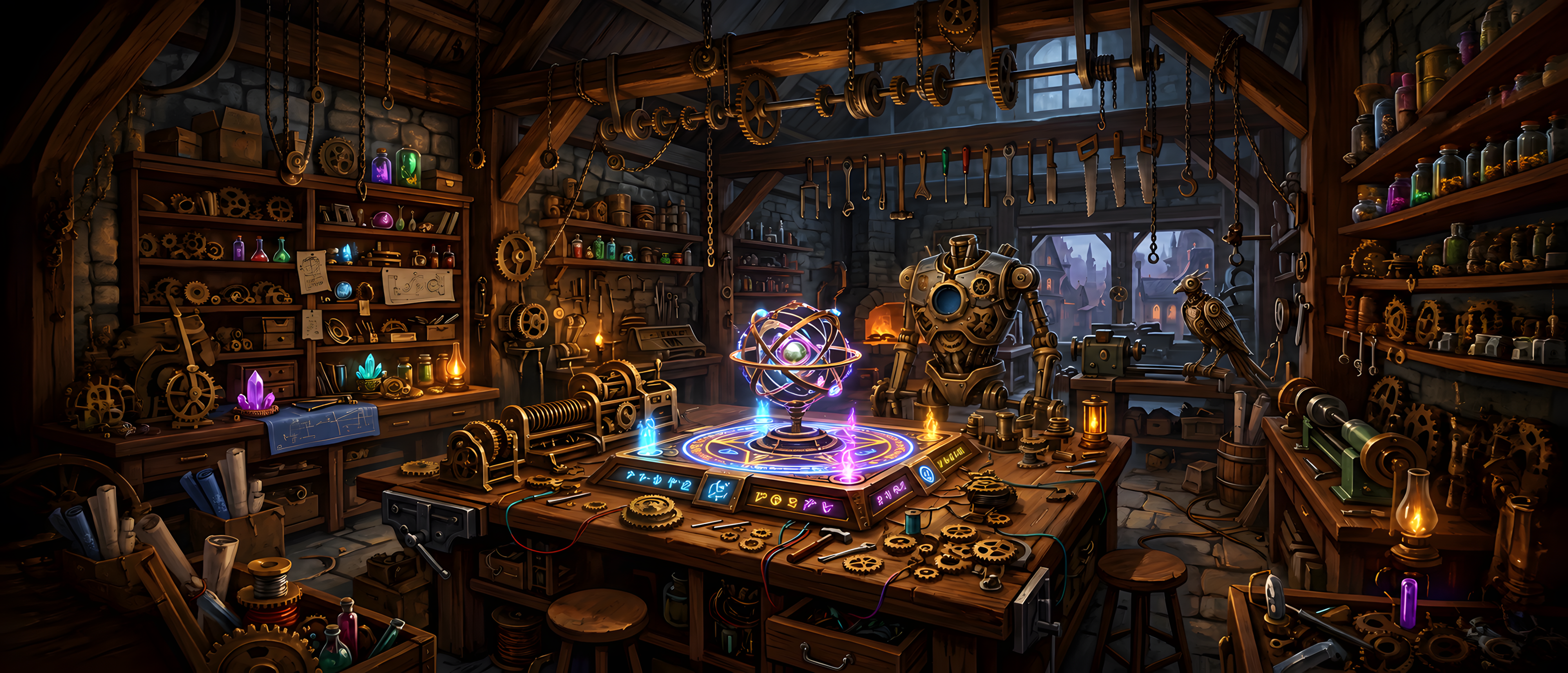 fantasy-mystic-workshops-artificer-clockwork-enchantment-lab-ultrawide