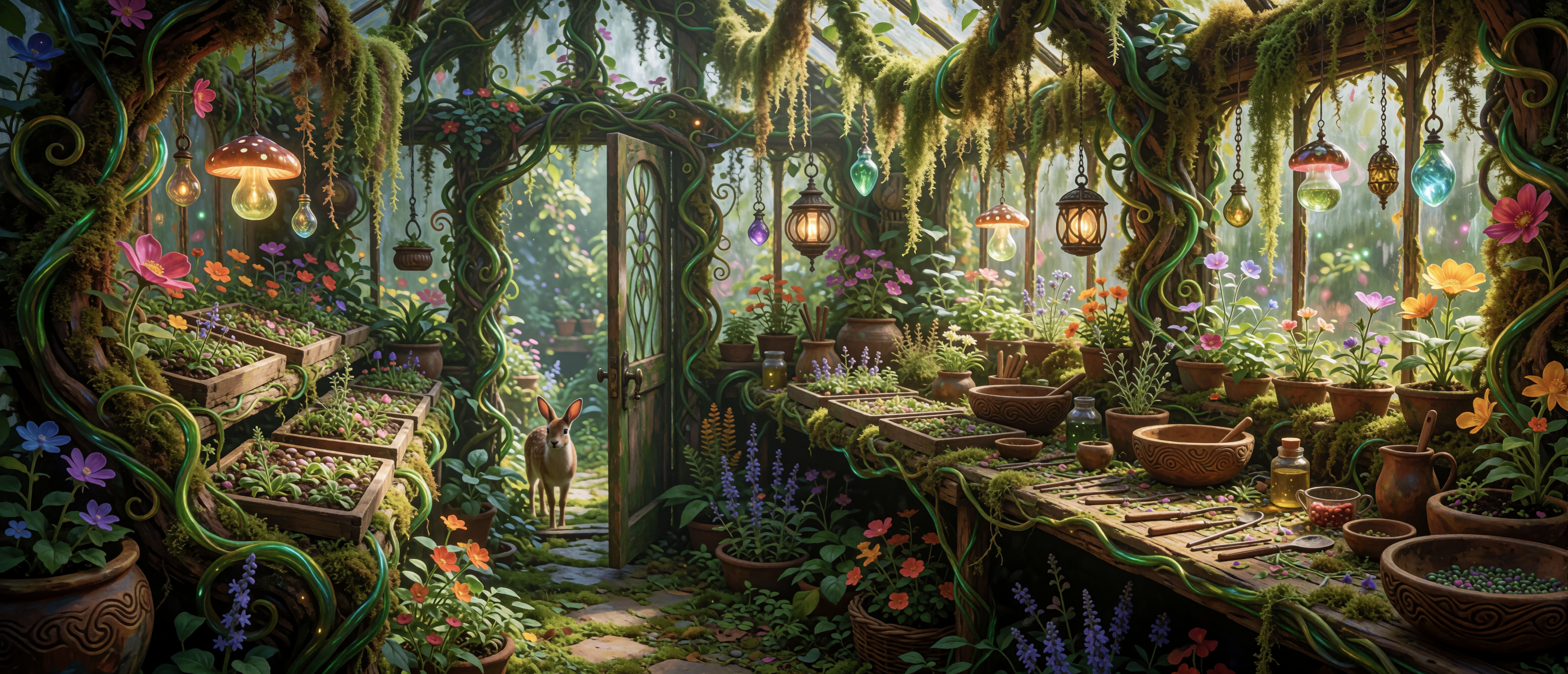 fantasy-mystic-workshops-druidic-greenhouse-luminous-vines-ultrawide
