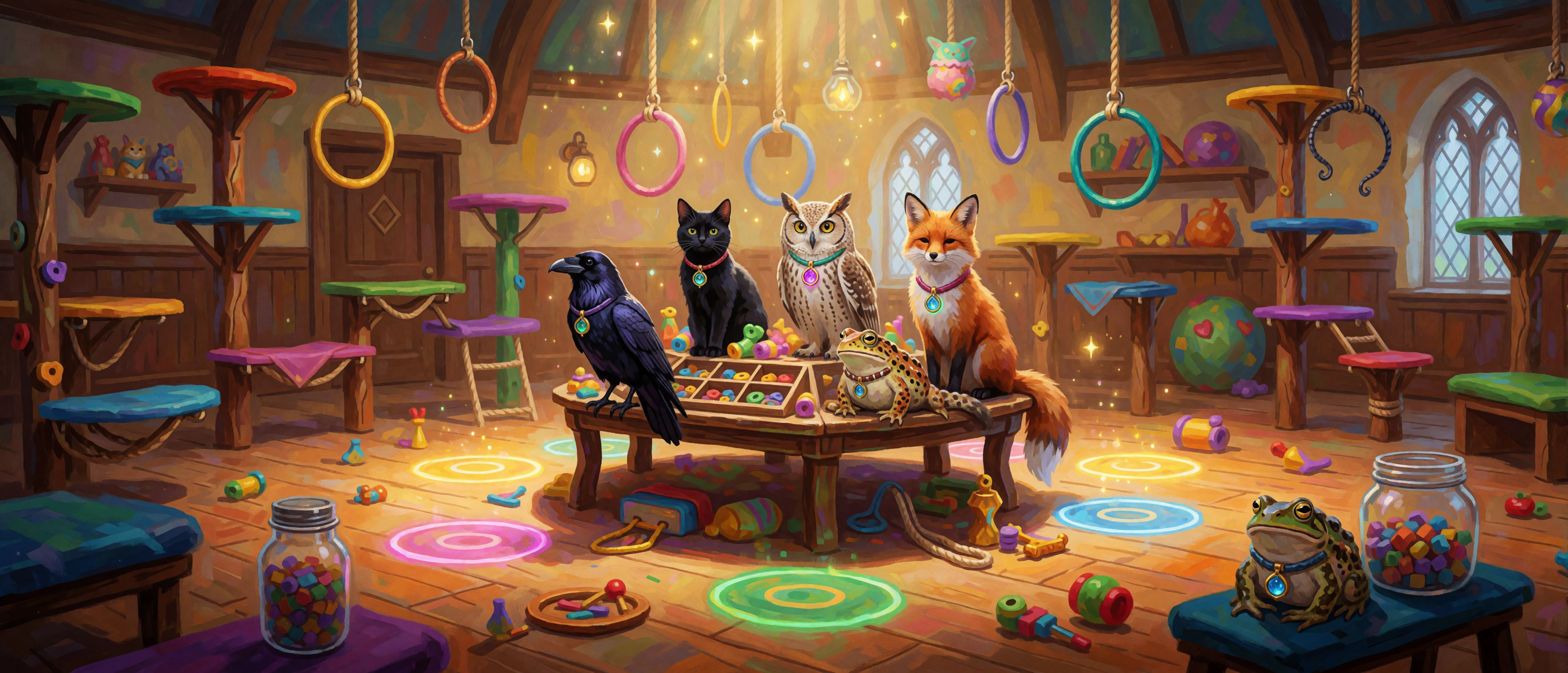 fantasy-mystic-workshops-familiar-training-facility-selection-table-ultrawide