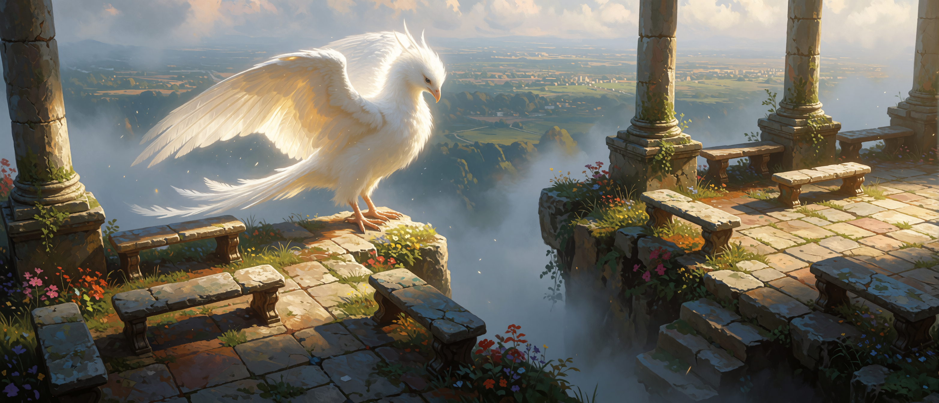 fantasy-flights-caladrius-healing-courtyard-misty-valley-ultrawide