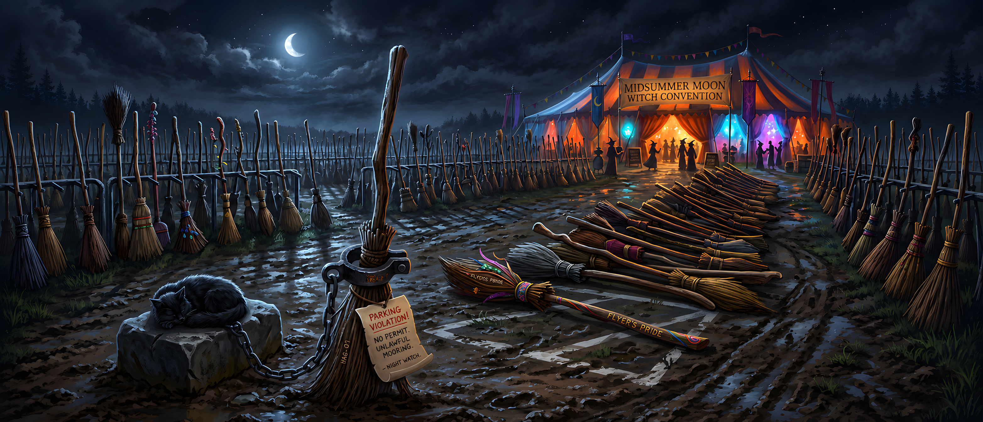 halloween-comedy-broomstick-parking-lot-booted-broom-ultrawide
