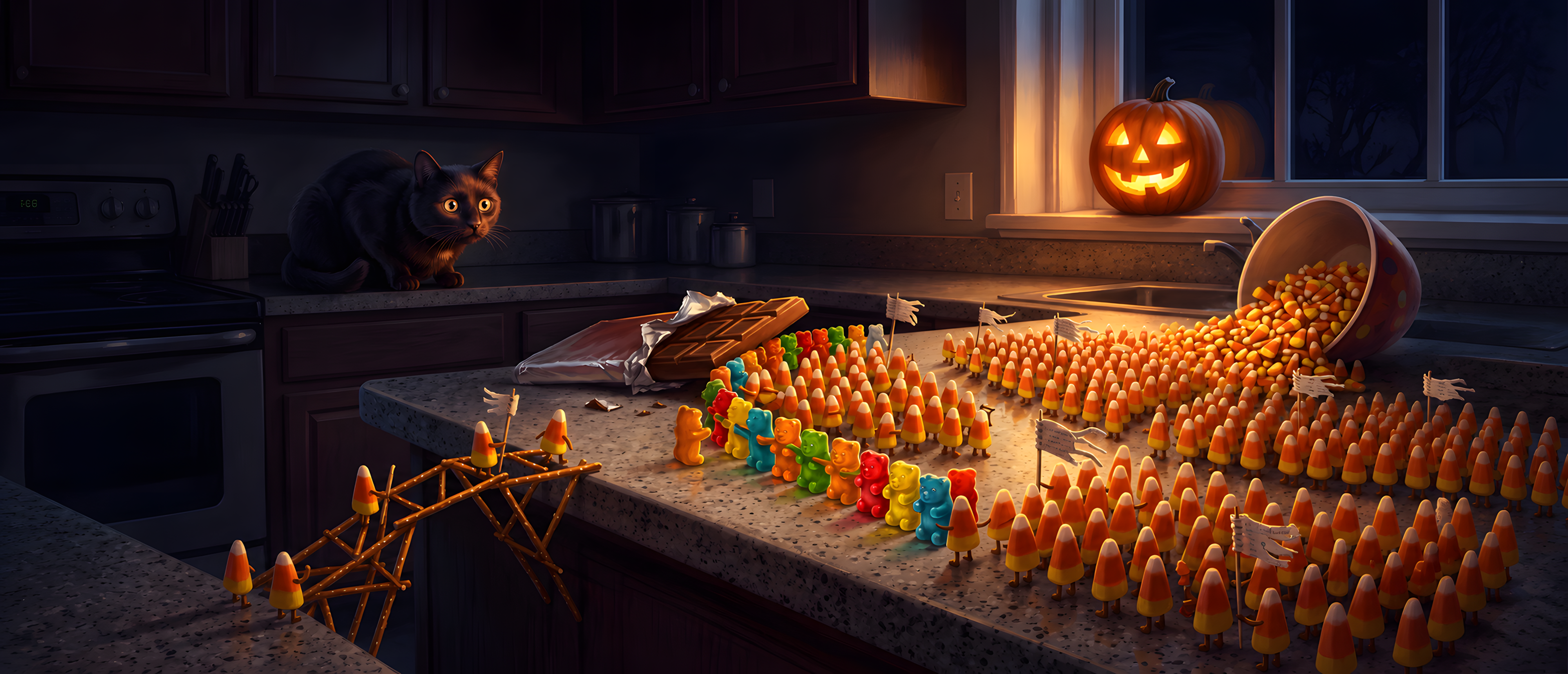 halloween-comedy-candy-corn-revolt-kitchen-battle-ultrawide