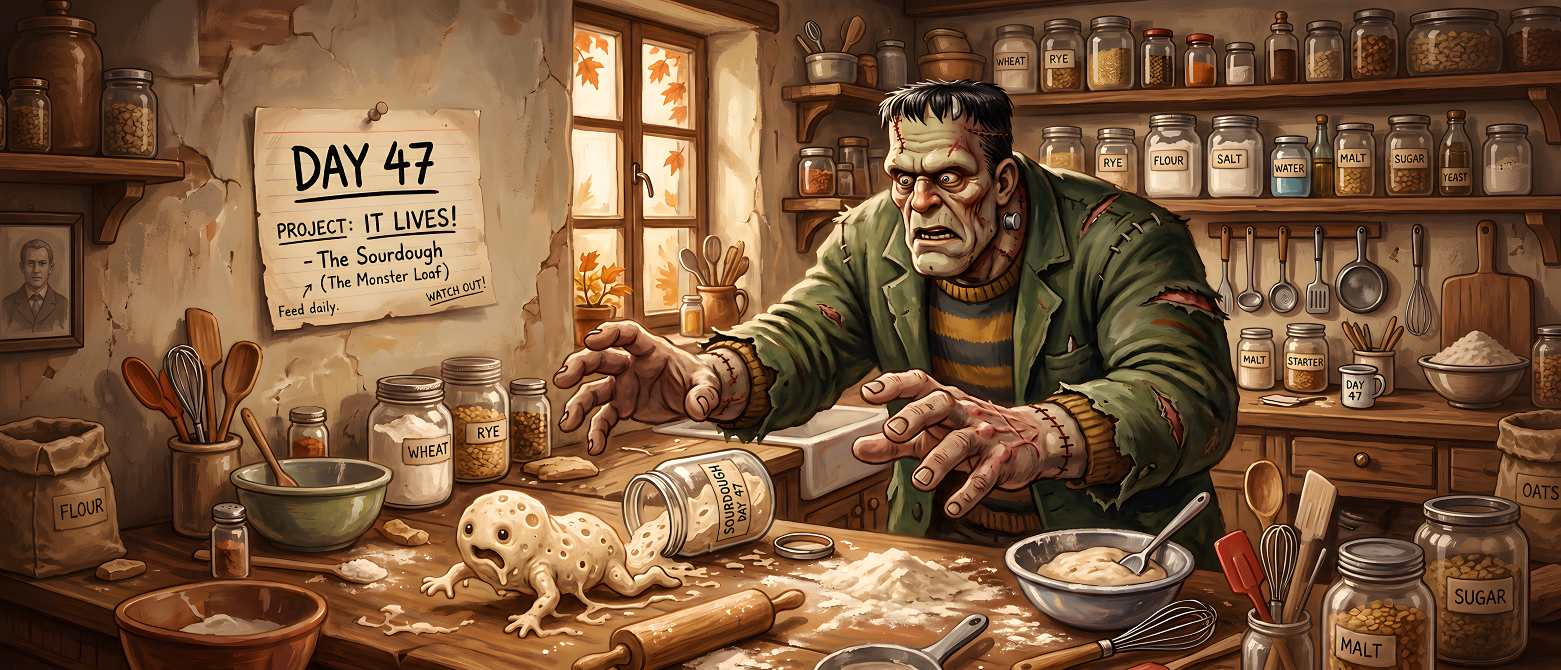 halloween-comedy-frankenstein-sourdough-escape-kitchen-ultrawide