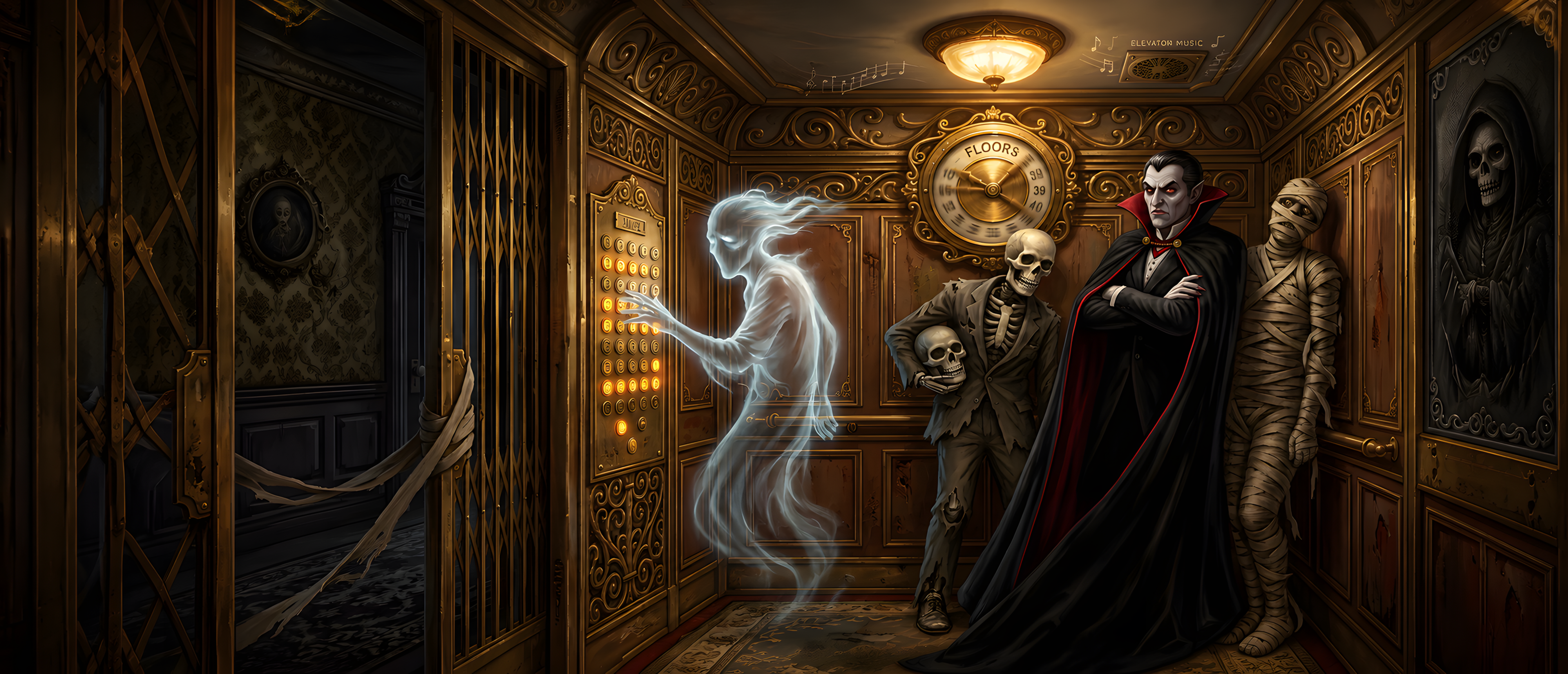 halloween-comedy-haunted-elevator-all-buttons-pressed-ultrawide