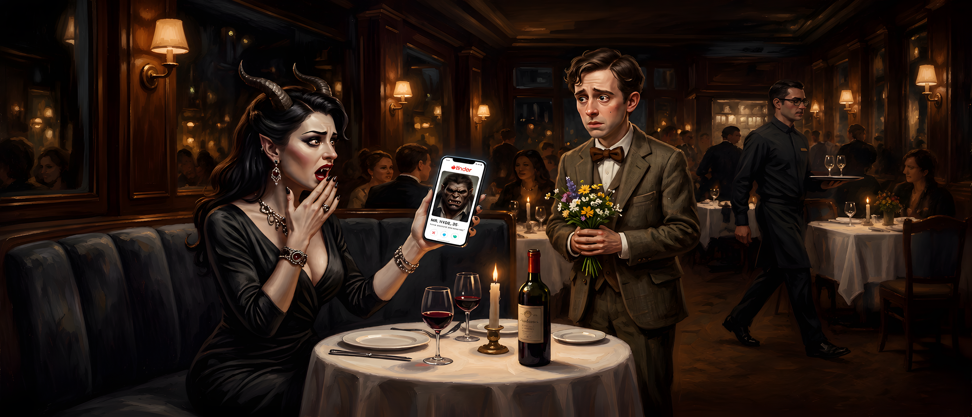 halloween-comedy-jekyll-hyde-tinder-catfish-restaurant-date-ultrawide