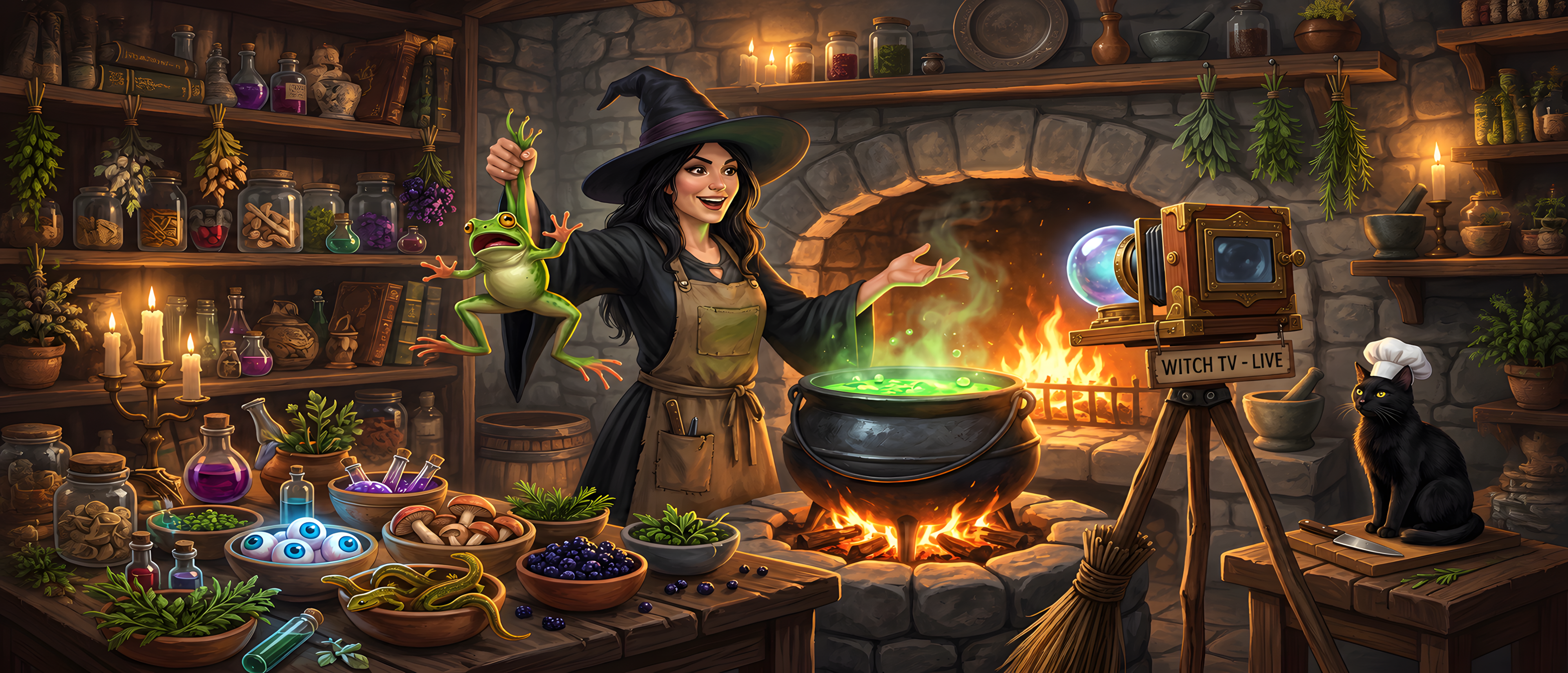 halloween-comedy-witch-cooking-show-frog-escape-ultrawide
