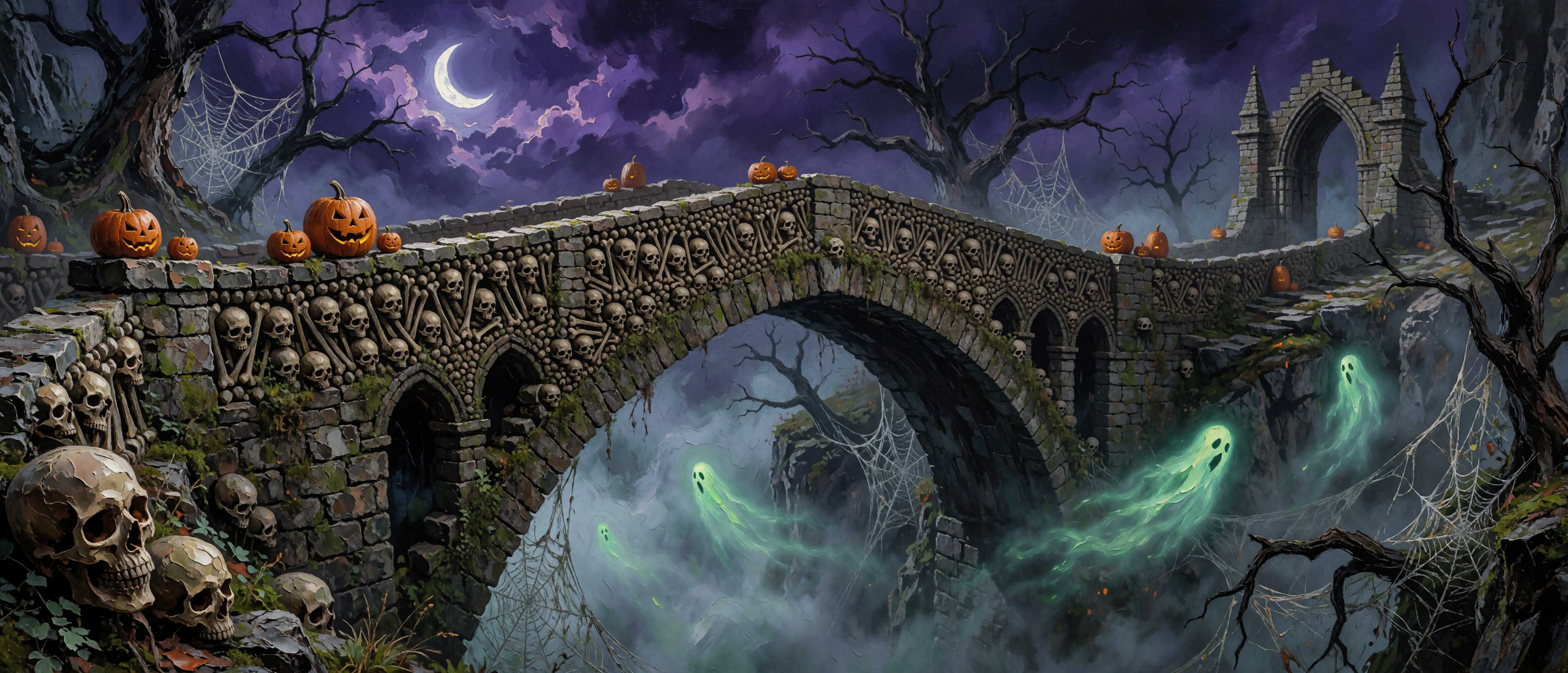 halloween-impasto-bone-bridge-gorge-skulls-ultrawide