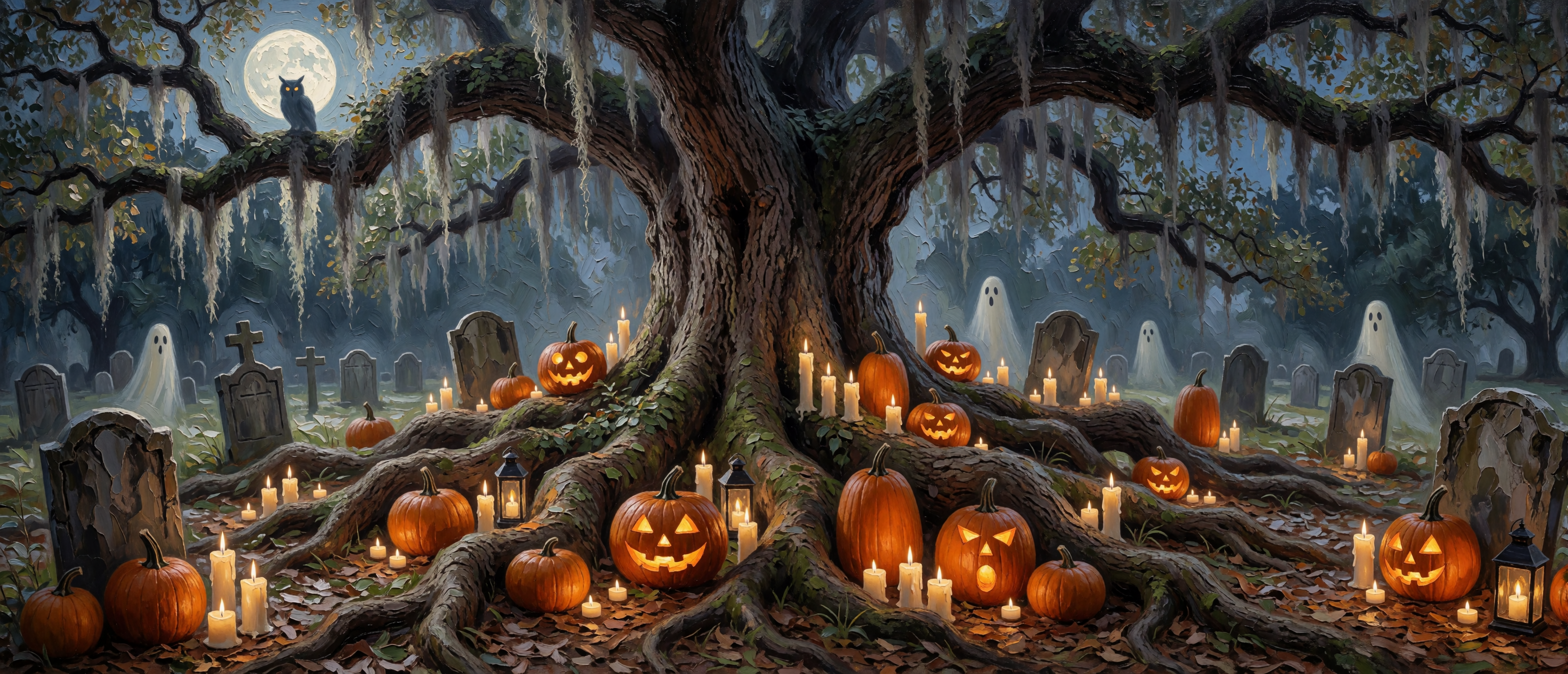halloween-impasto-graveyard-oak-candles-ghosts-ultrawide