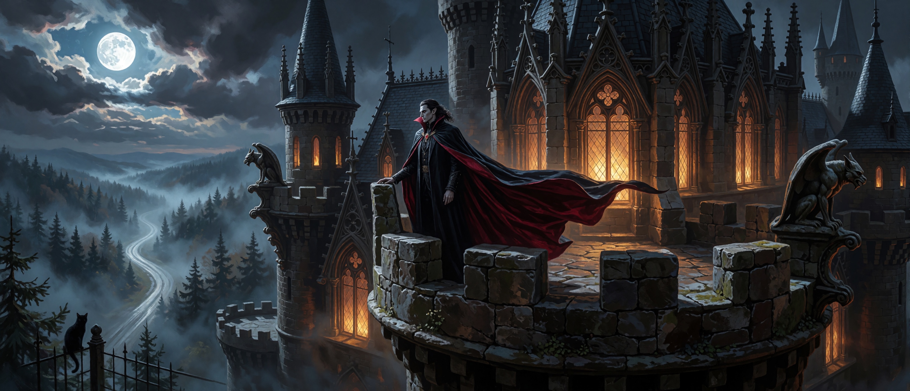 halloween-gothic-vampire-lord-castle-battlement-moonlit-ultrawide