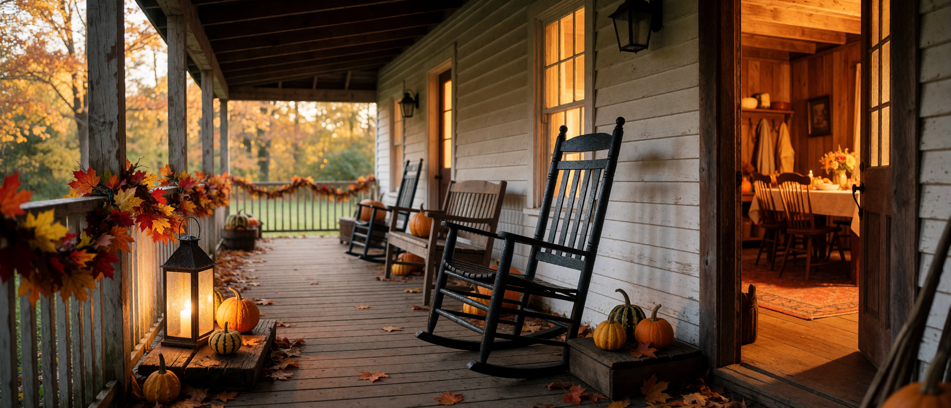 harvest-a04-porch-view-open-door-warm-harvest-home-ultrawide