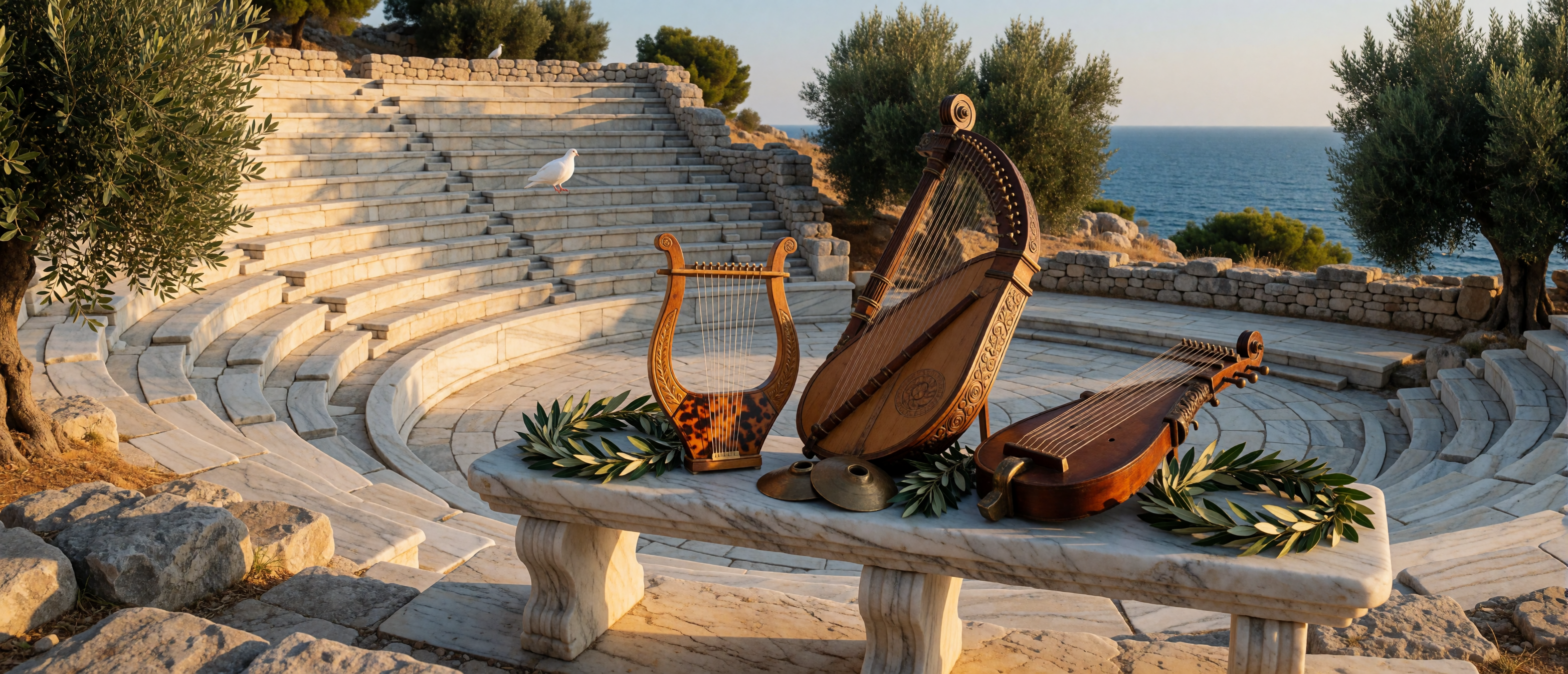 music-time-ancient-greece-amphitheater-lyre-kithara-ultrawide