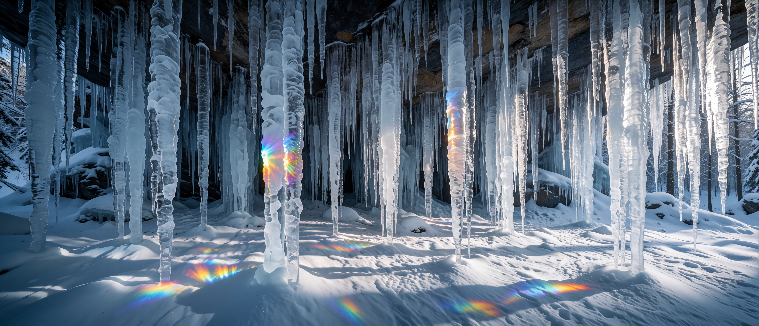 icicle-forest-cliff-face-winter-prism-light-ultrawide