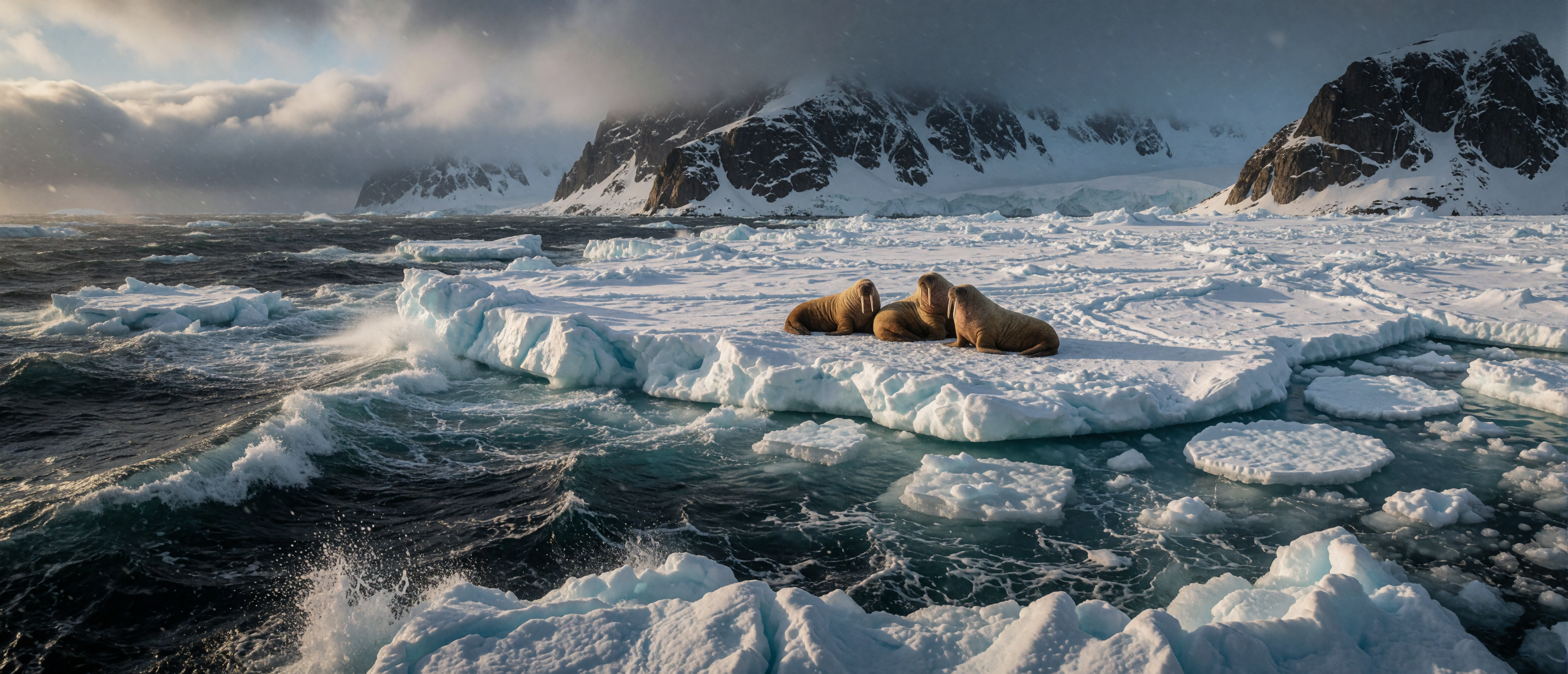 winter-wild-three-walrus-pack-ice-coast-ultrawide