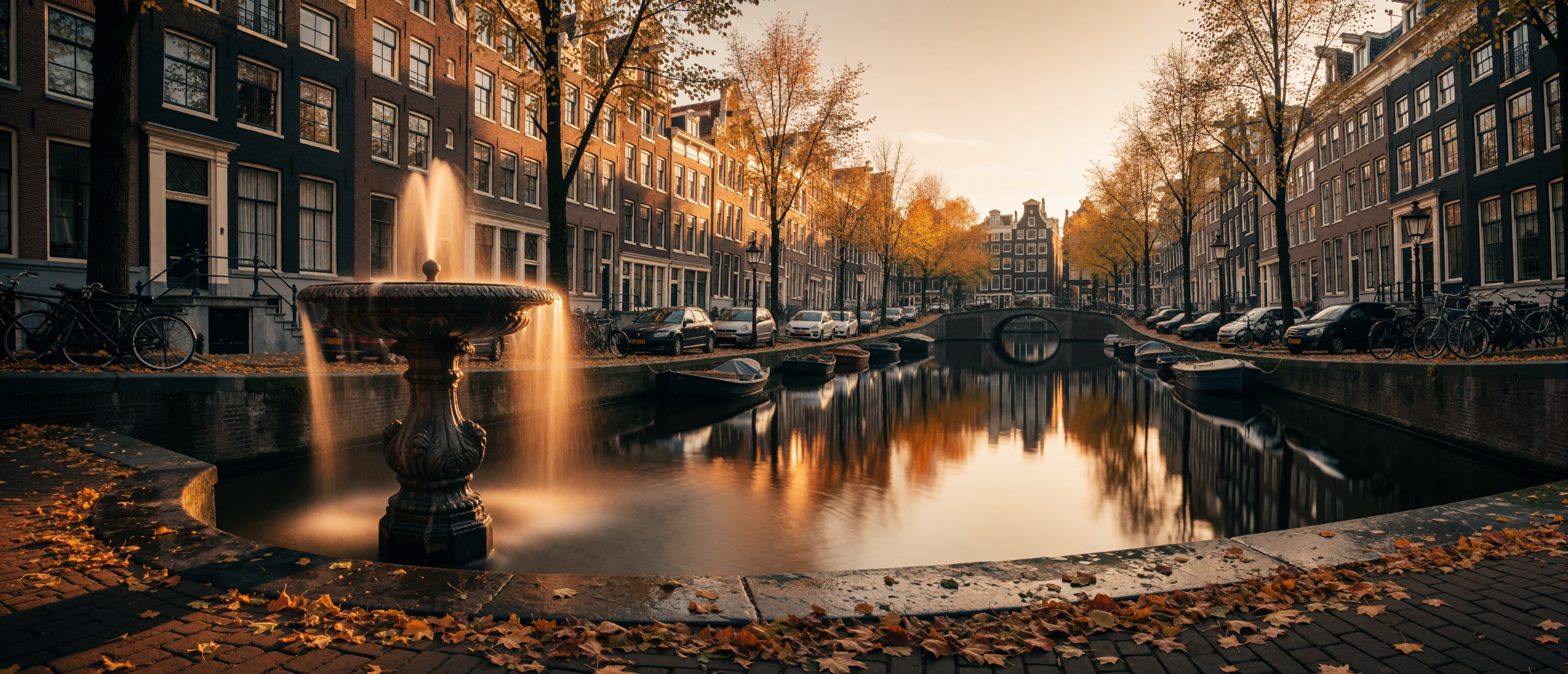 amsterdam-canal-iron-fountain-golden-hour-dutch-ultrawide