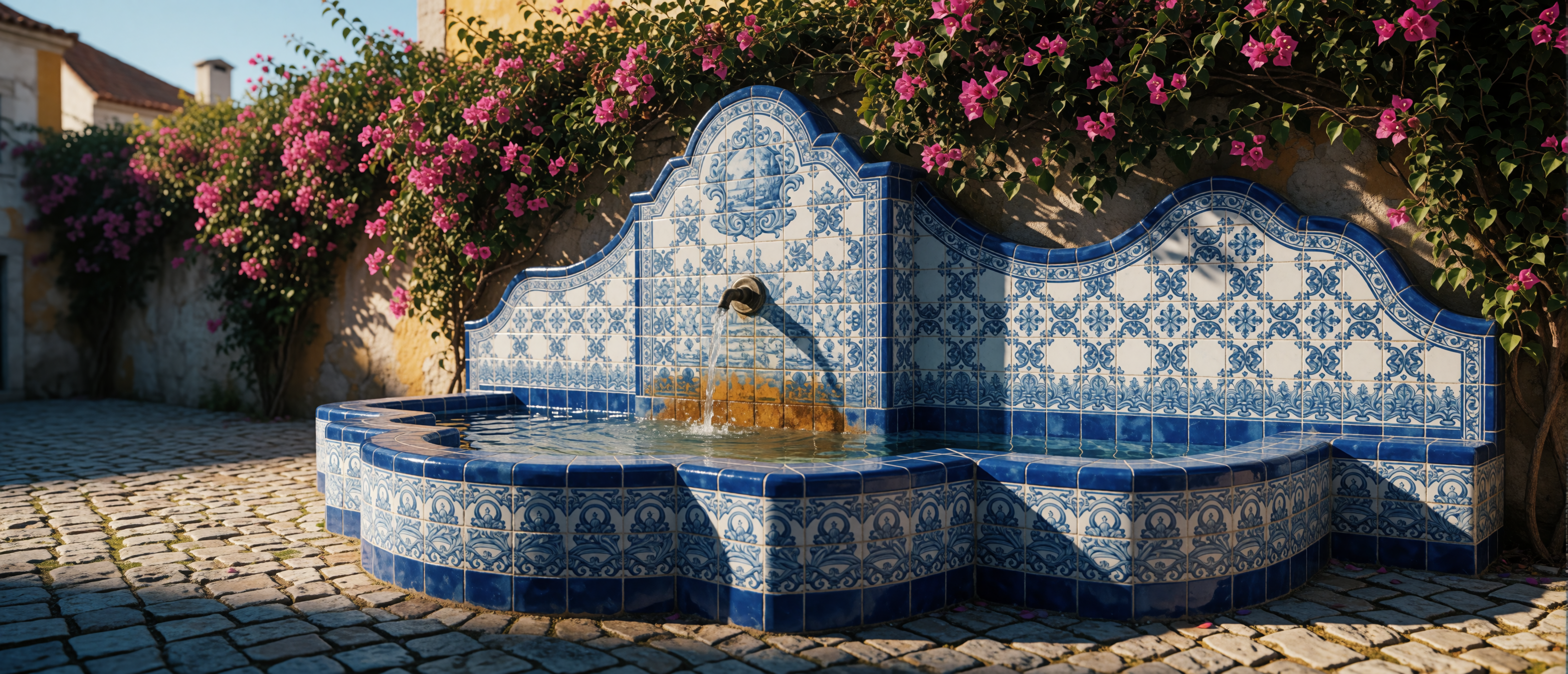 lisbon-azulejo-tile-fountain-cobblestone-blue-white-ultrawide