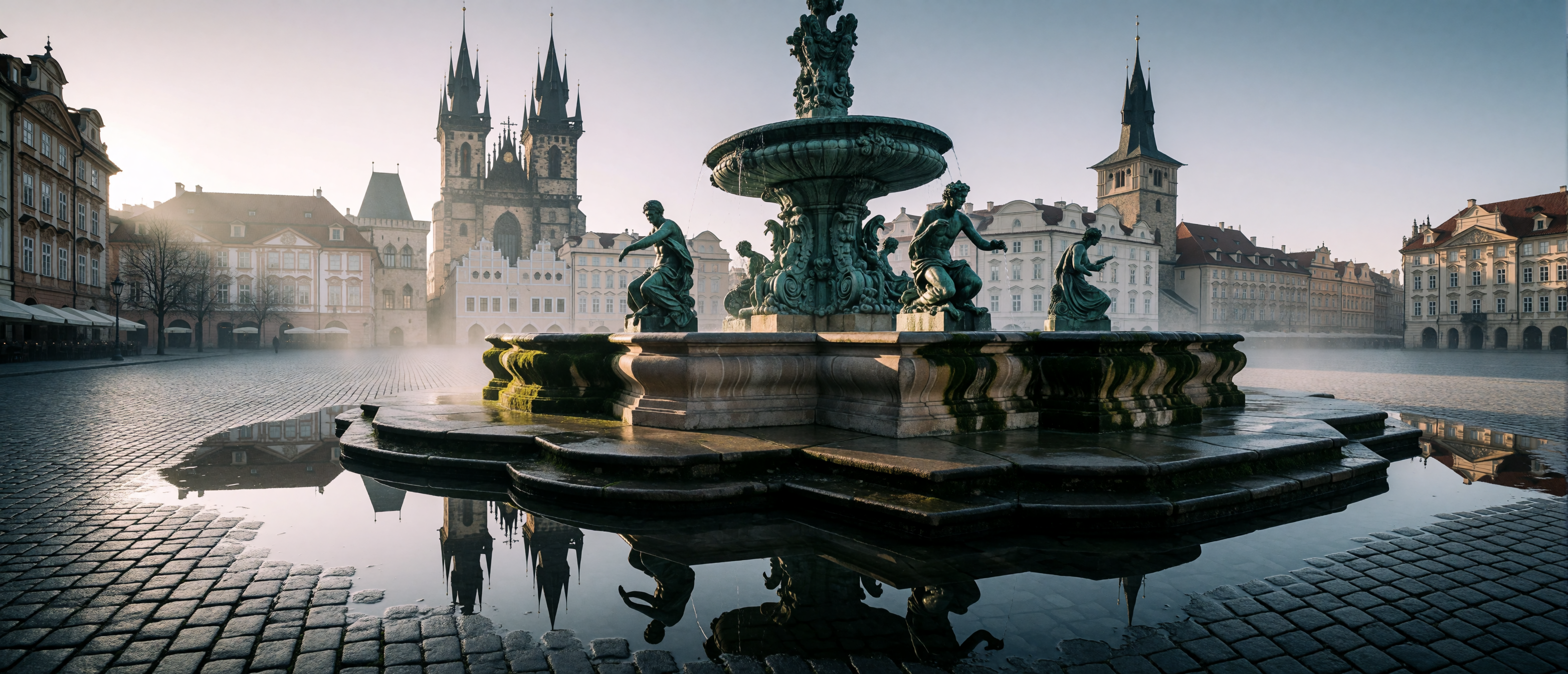 prague-baroque-fountain-old-town-dawn-cobblestone-ultrawide