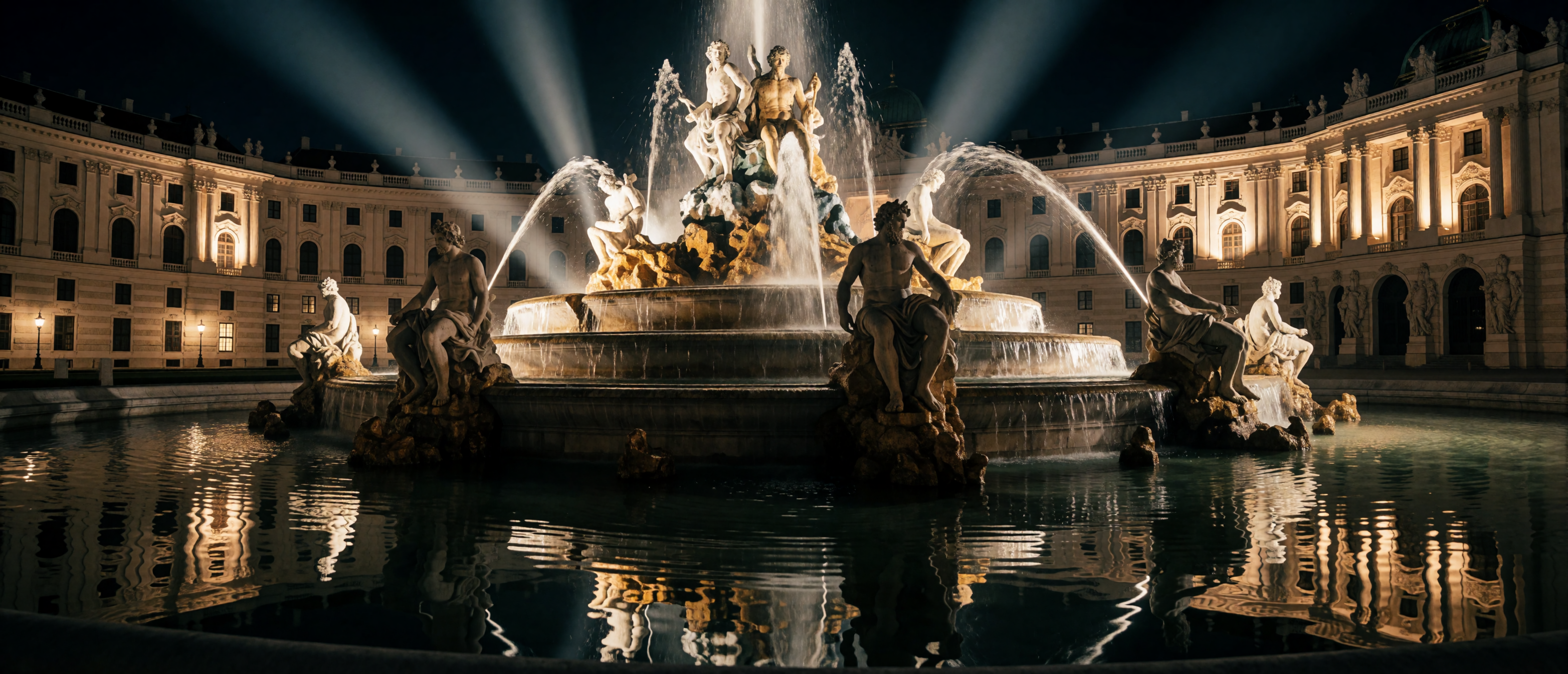 vienna-imperial-fountain-palace-courtyard-night-ultrawide